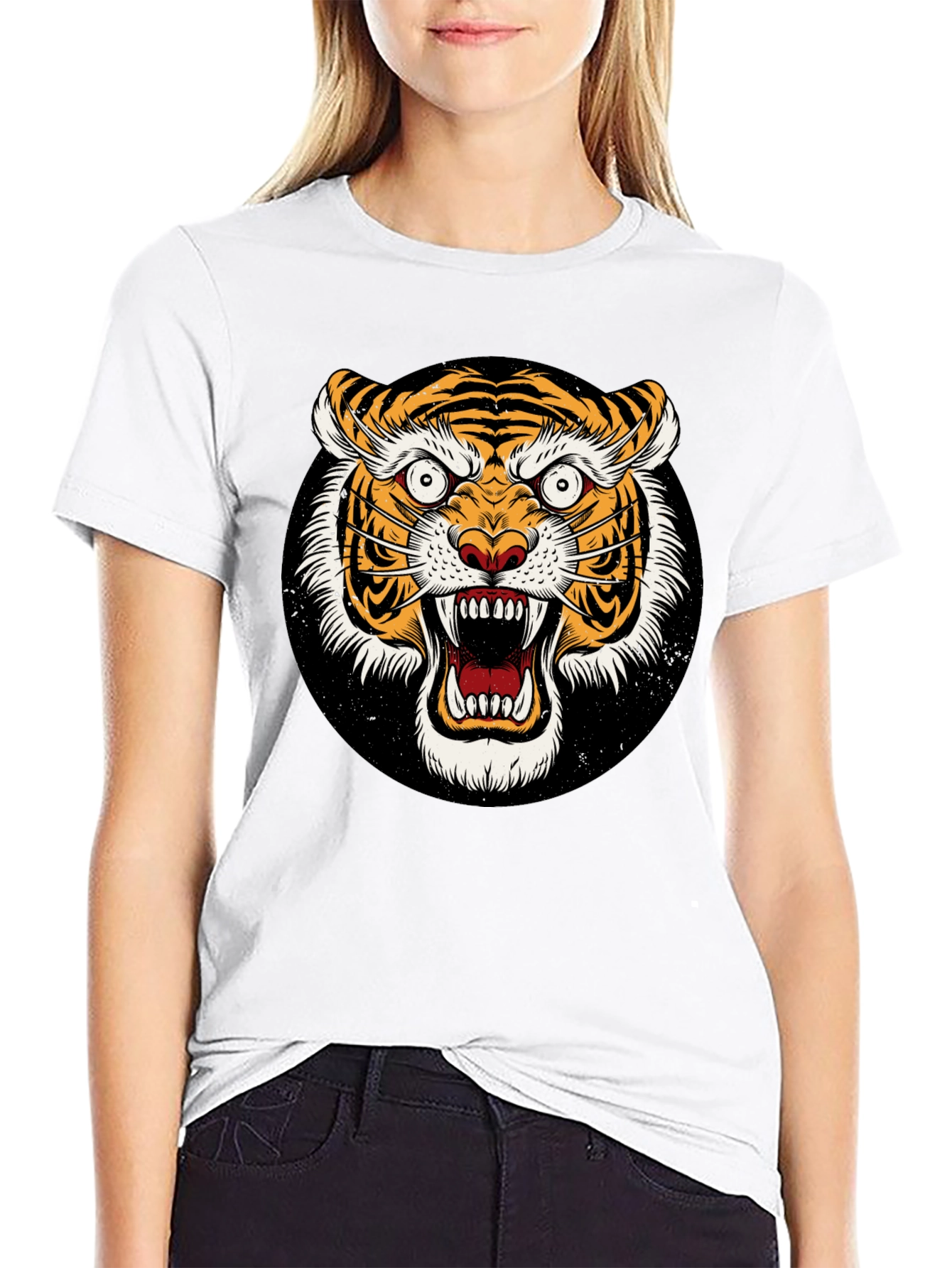 Roaring Tiger Graphic Tee - Bold Black T-Shirt