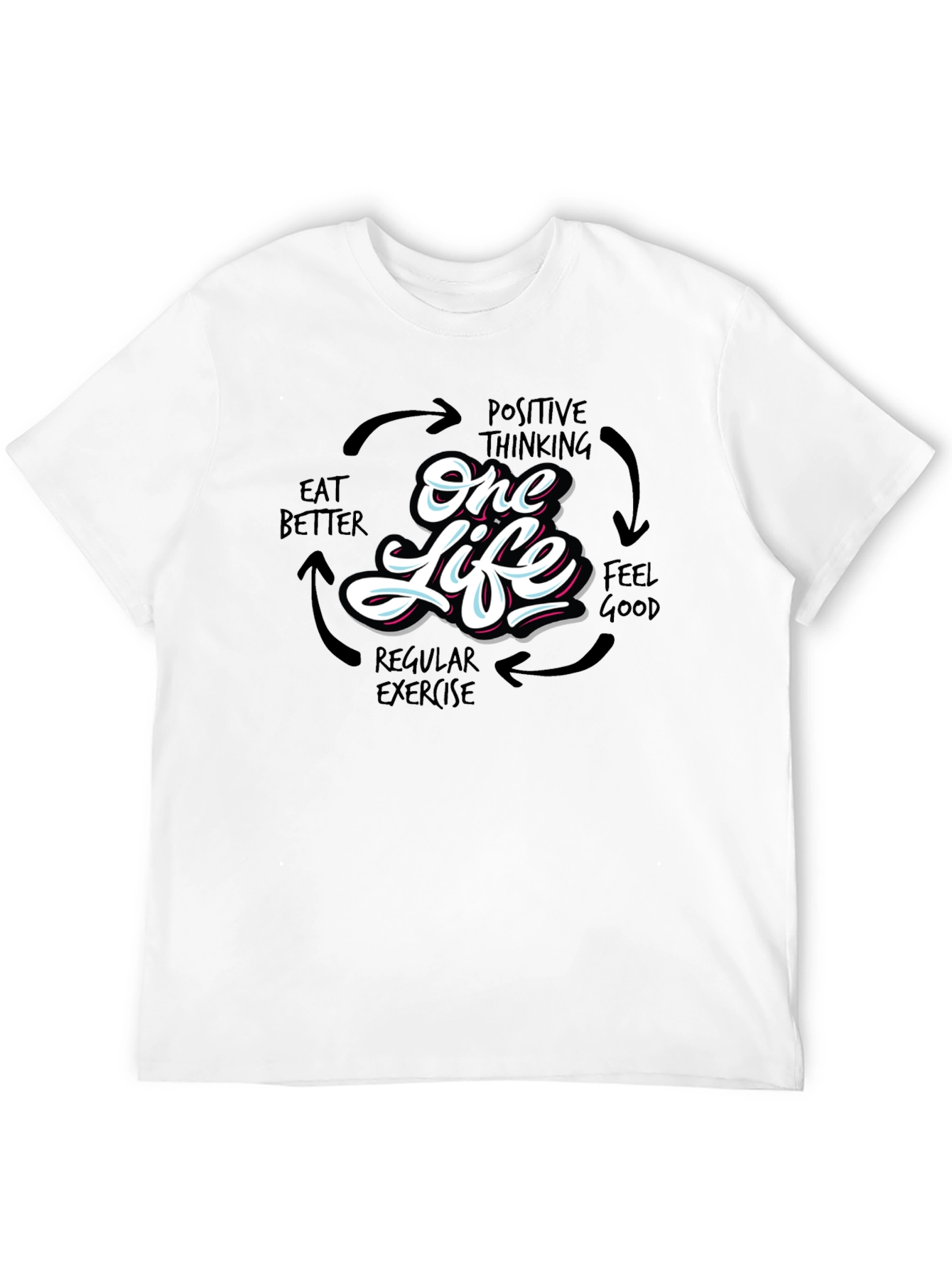 One Life Graphic Print Black T-Shirt