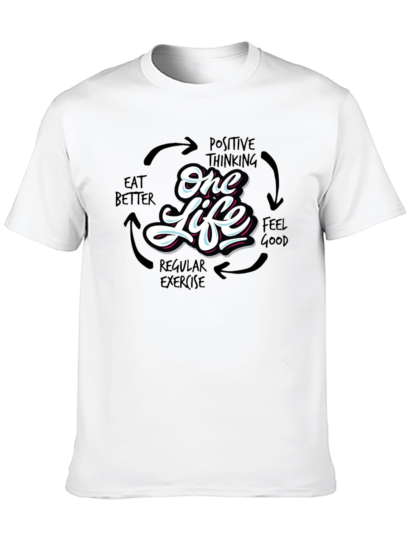 One Life Graphic Print Black T-Shirt