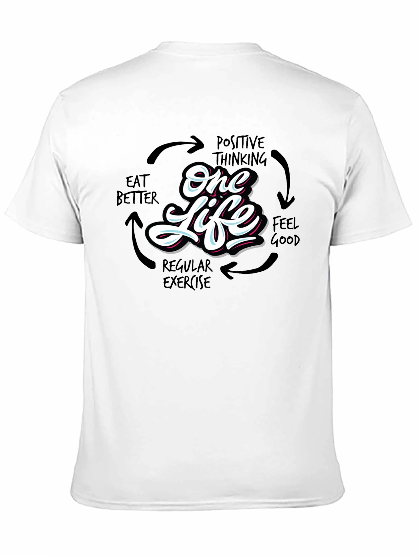 One Life Graphic Print Black T-Shirt