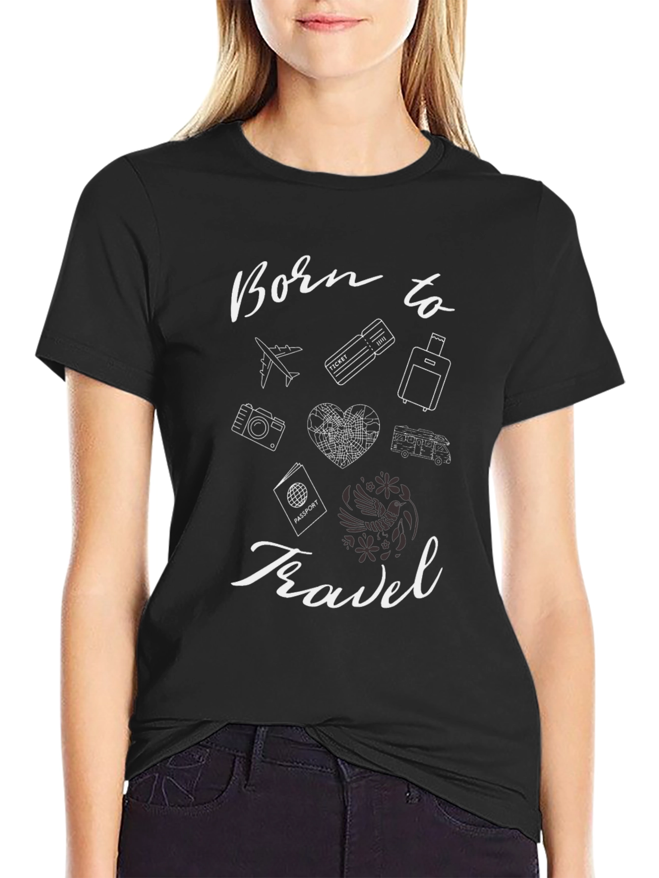 Born to Travel Black T-Shirt