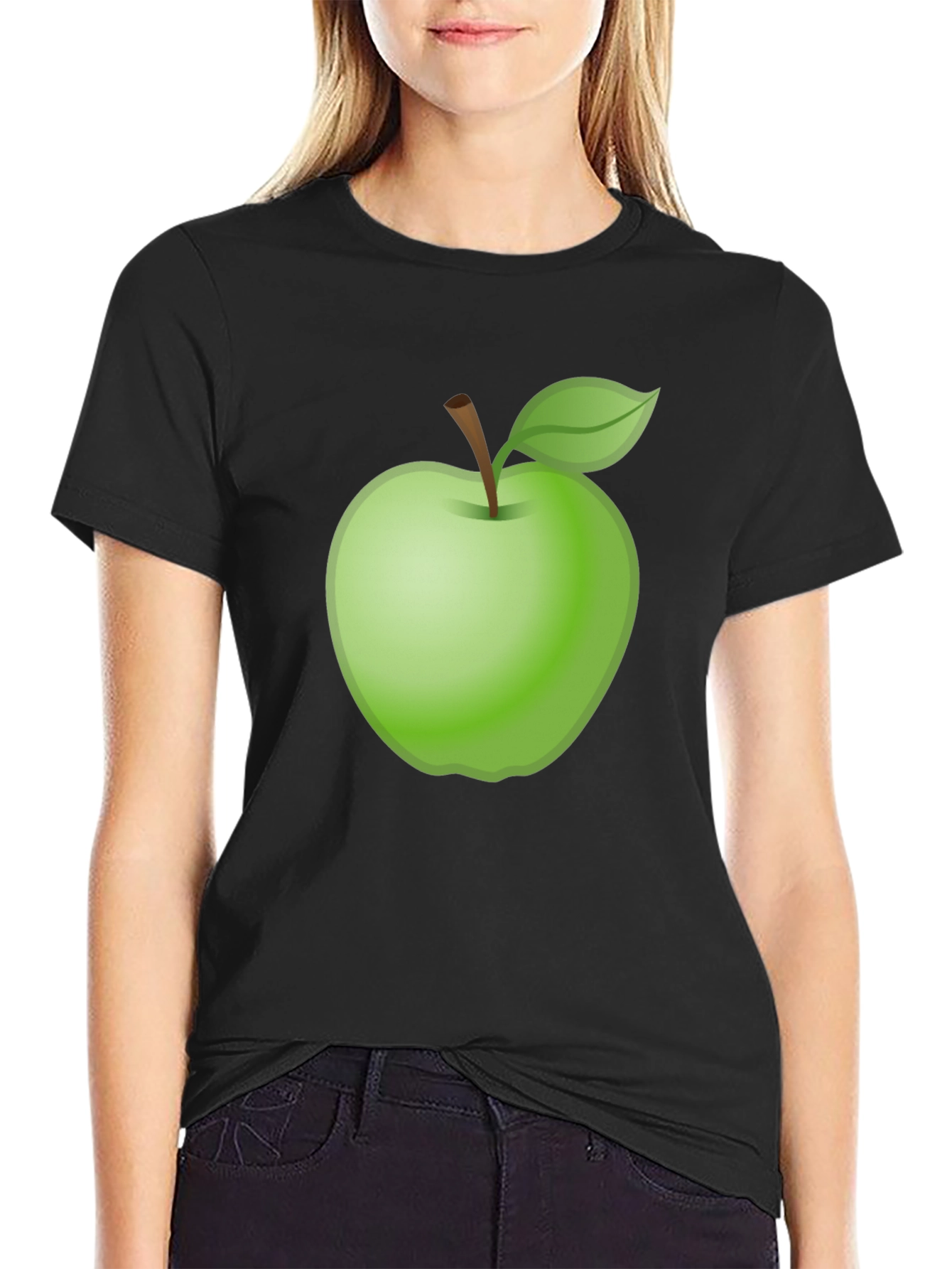 Green Apple Graphic Tee - Fresh Fruit Style