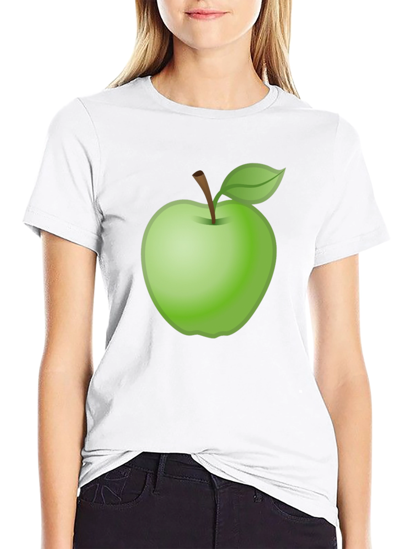 Green Apple Graphic Tee - Fresh Fruit Style