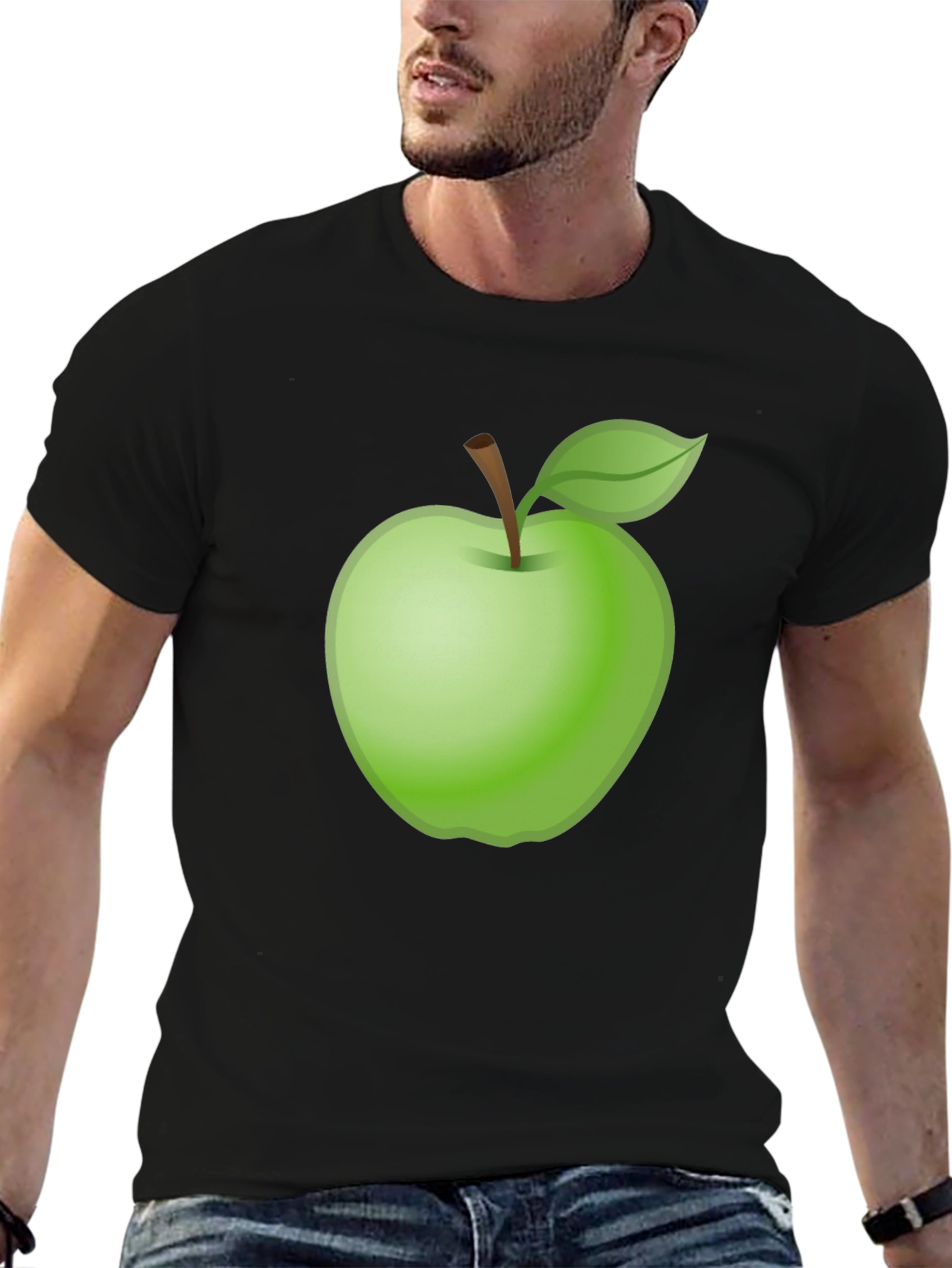 Green Apple Graphic Tee - Fresh Fruit Style