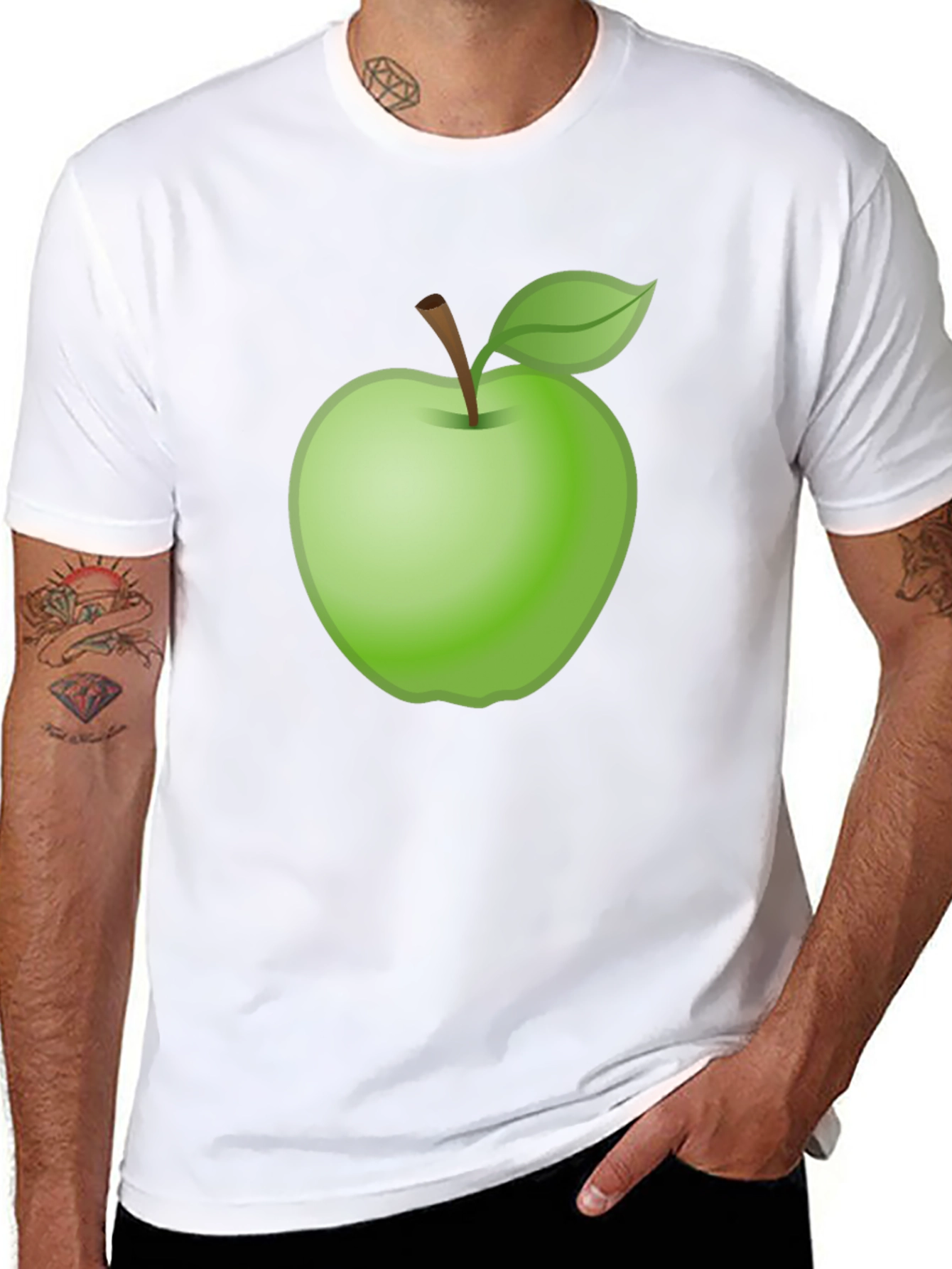 Green Apple Graphic Tee - Fresh Fruit Style