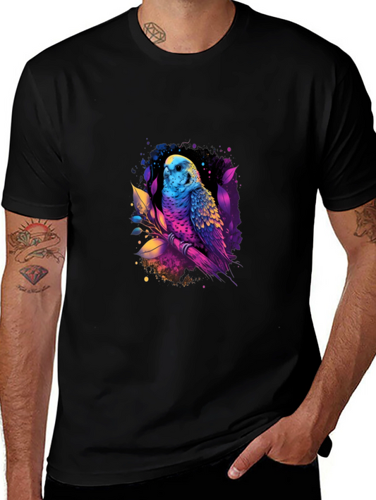 Colorful Budgie Parrot Graphic Tee