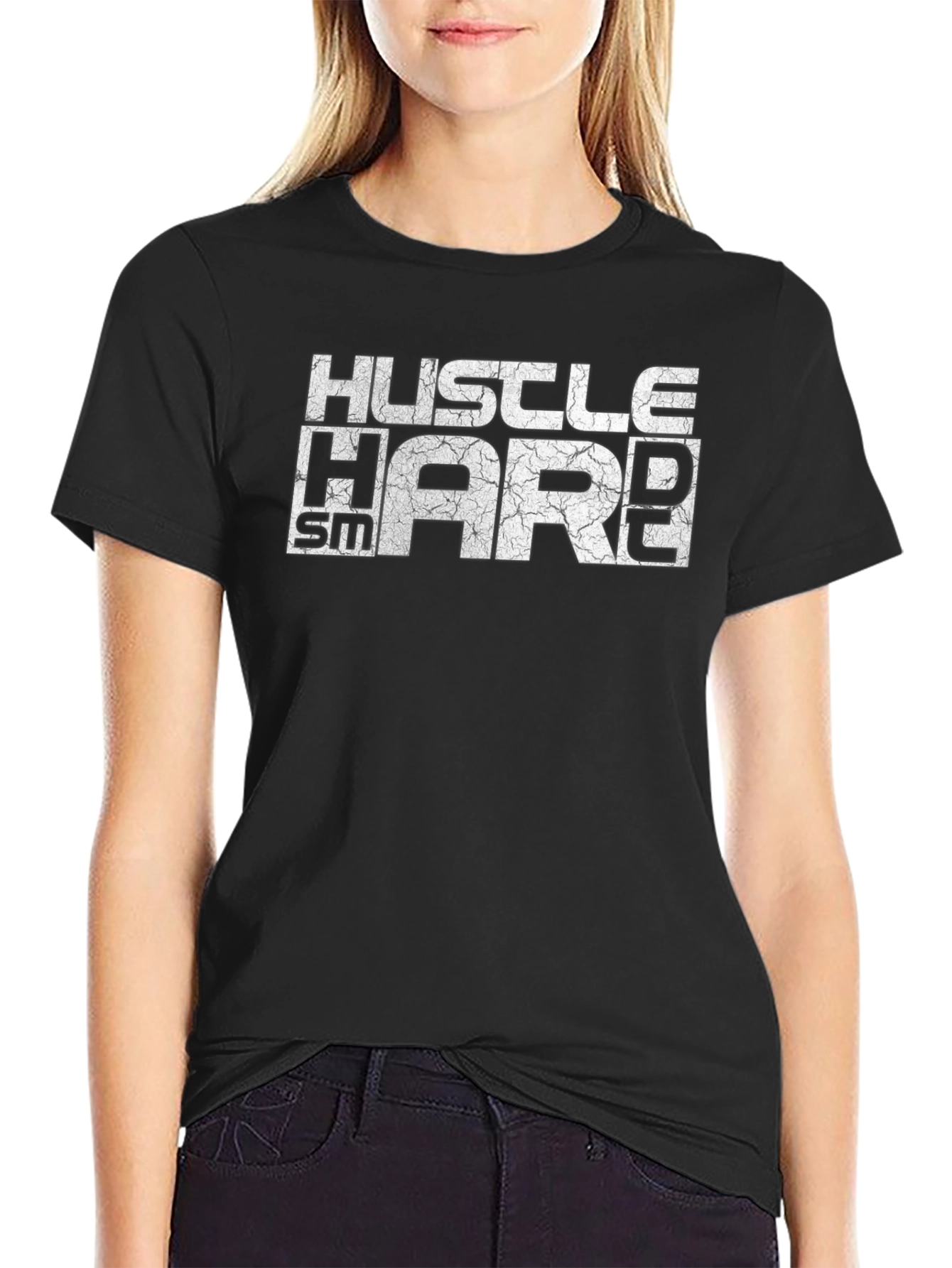 Hustle Hard T-Shirt: Motivation Black Tee