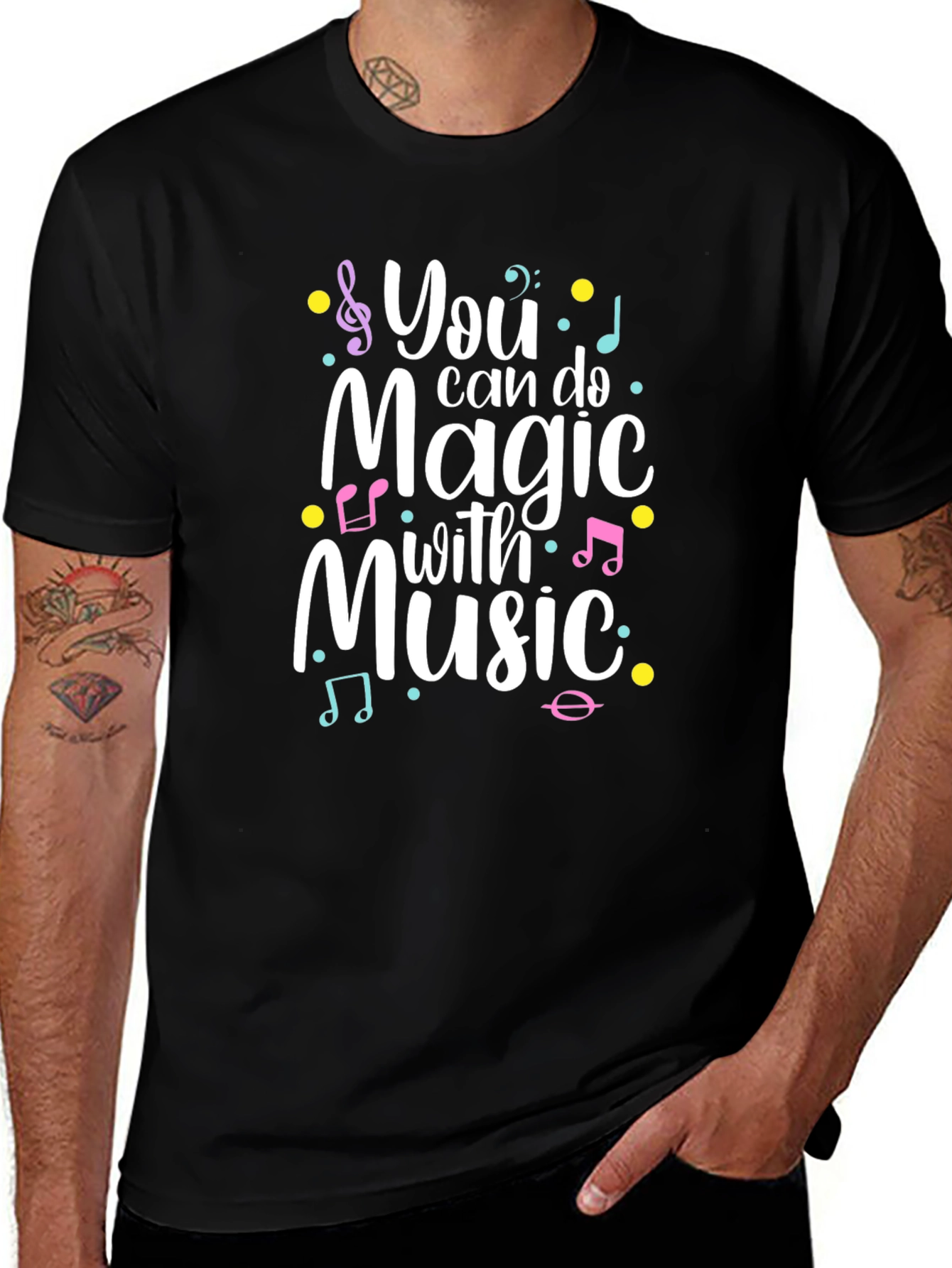 Music Magic Graphic Tee - Black Unisex T-Shirt