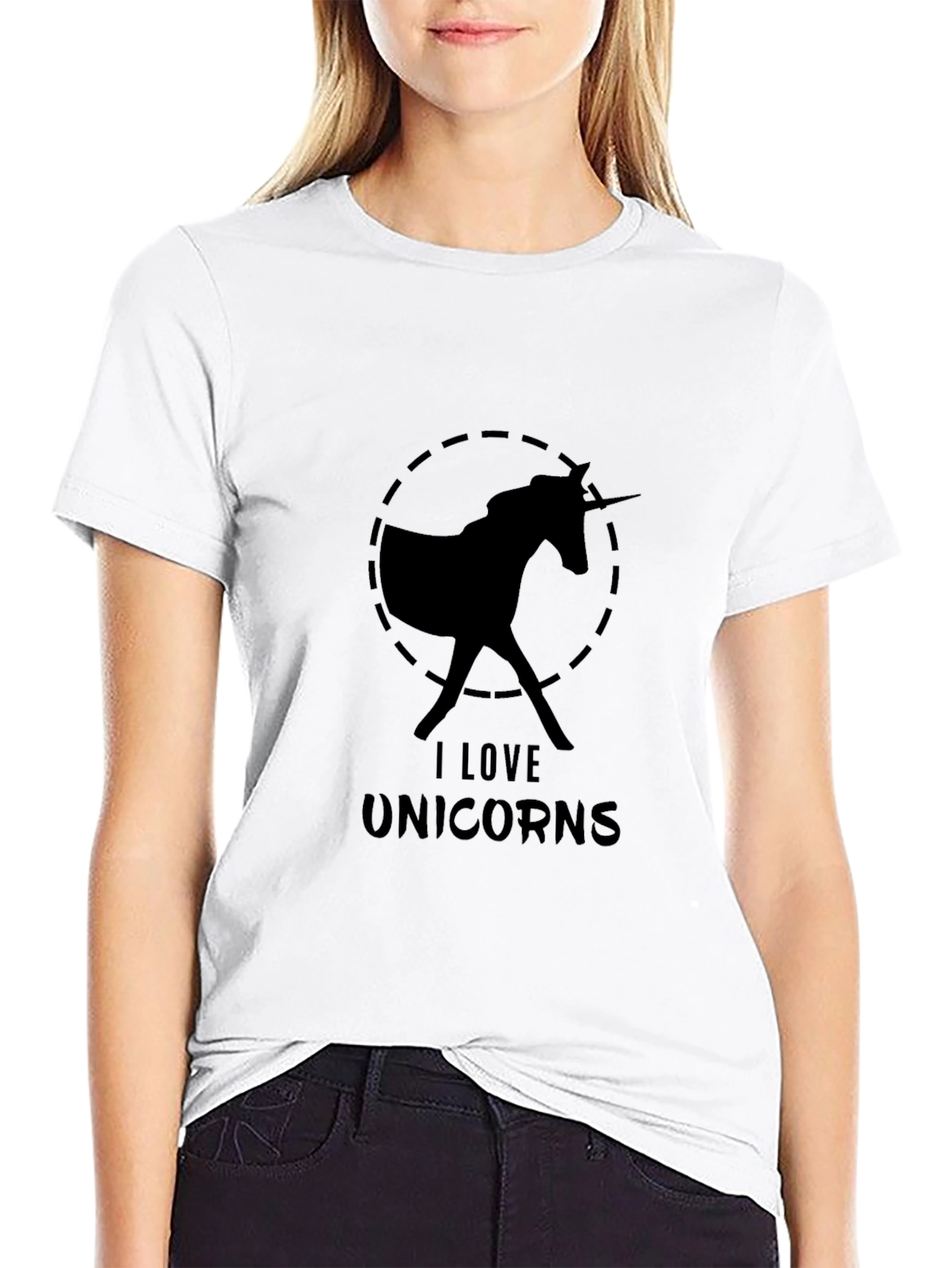 I Love Unicorns Black T-Shirt