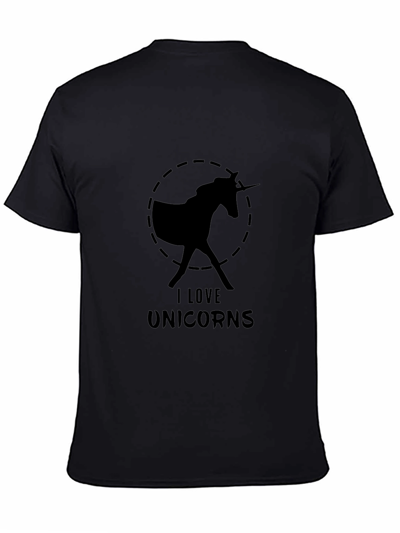 I Love Unicorns Black T-Shirt