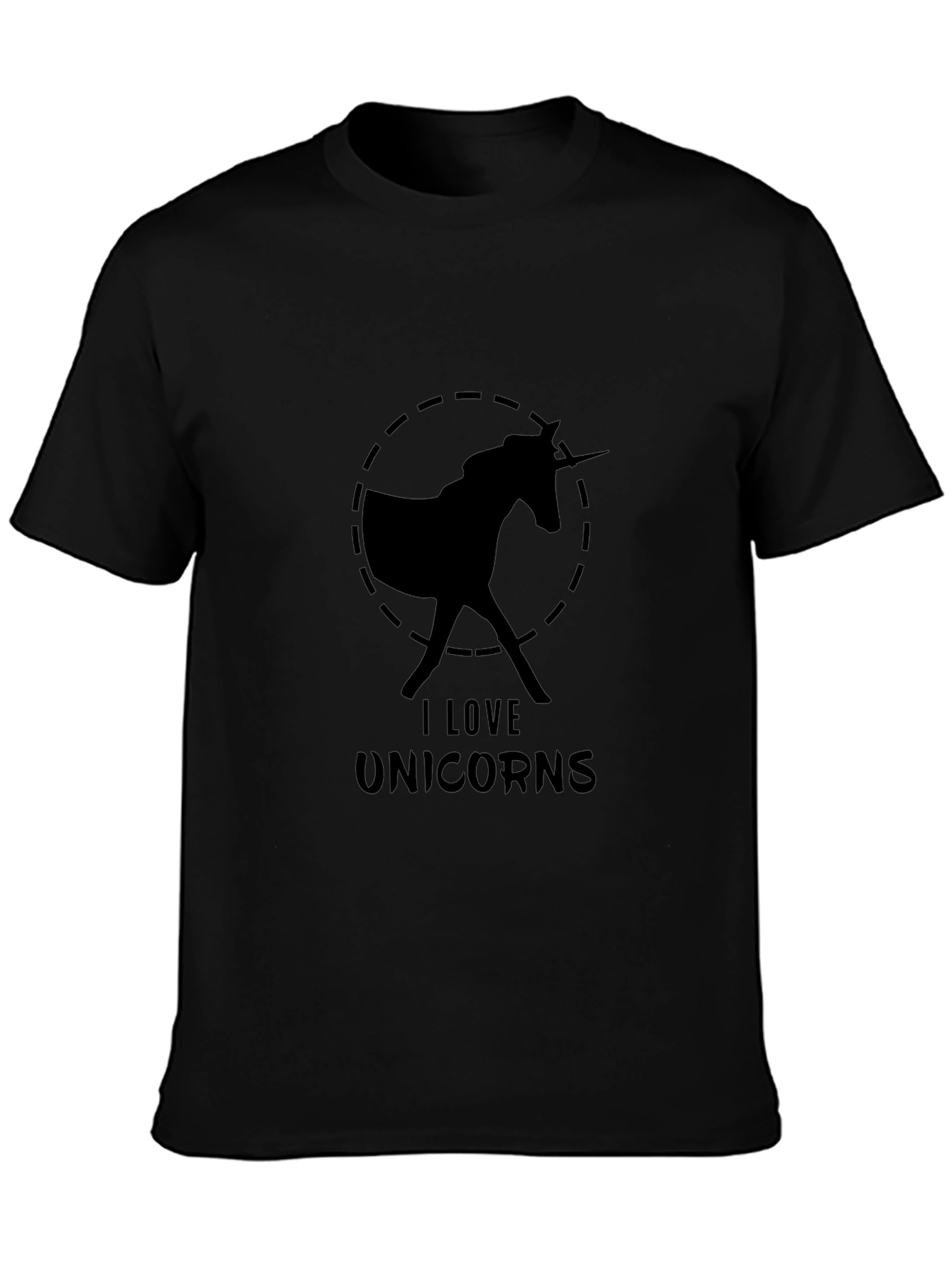 I Love Unicorns Black T-Shirt