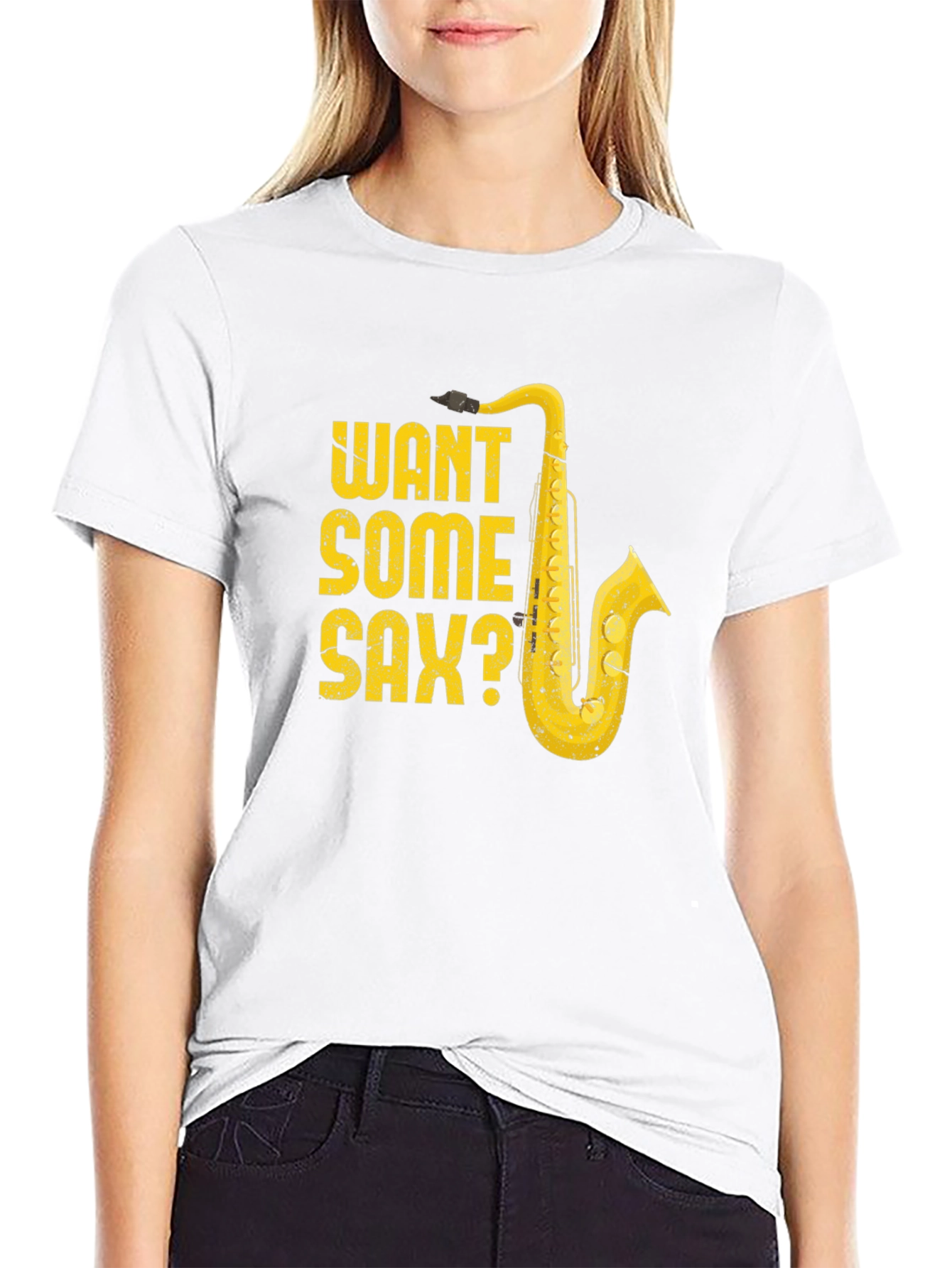 Want Some Sax? Graphic Tee - Music Lover T-Shirt