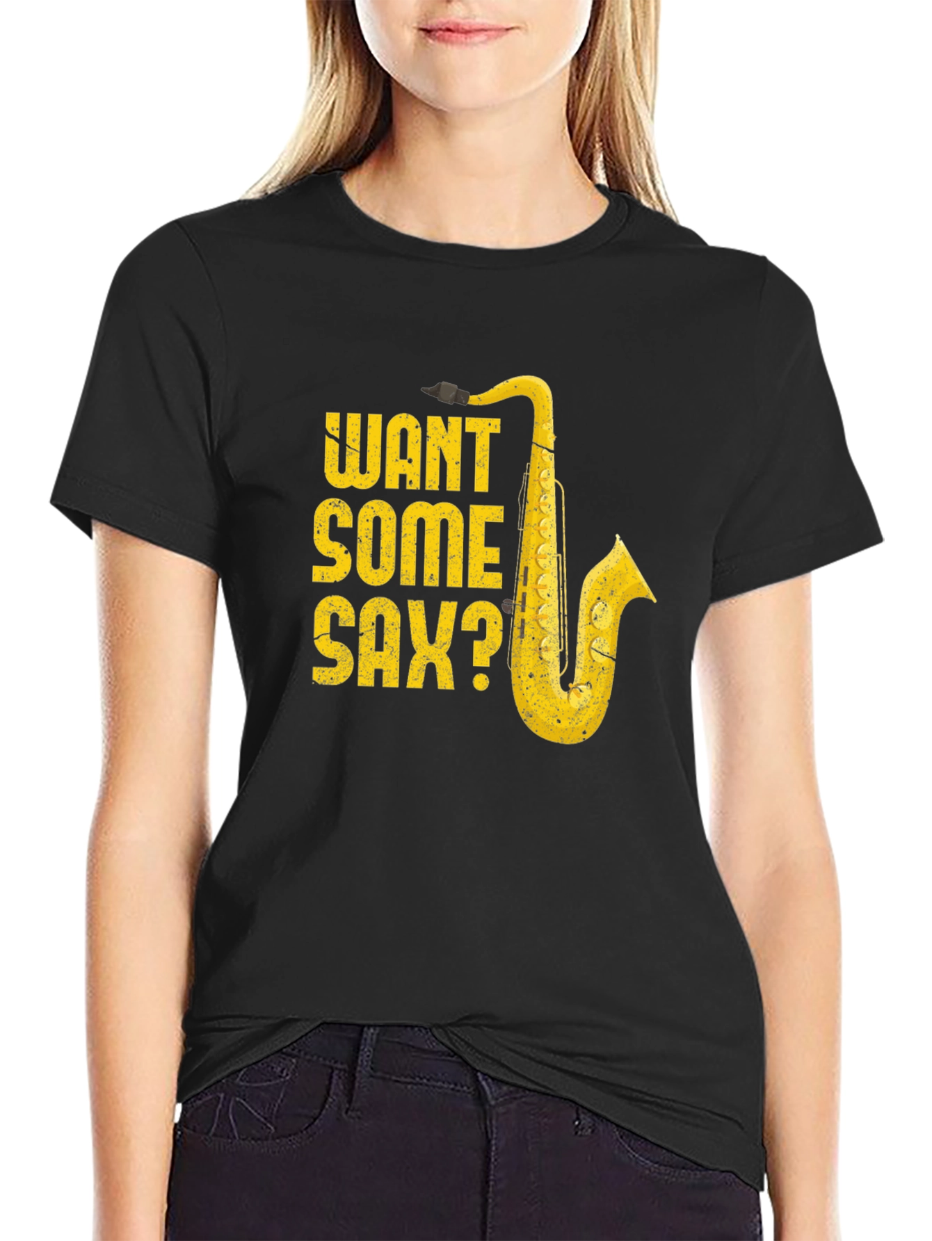 Want Some Sax? Graphic Tee - Music Lover T-Shirt