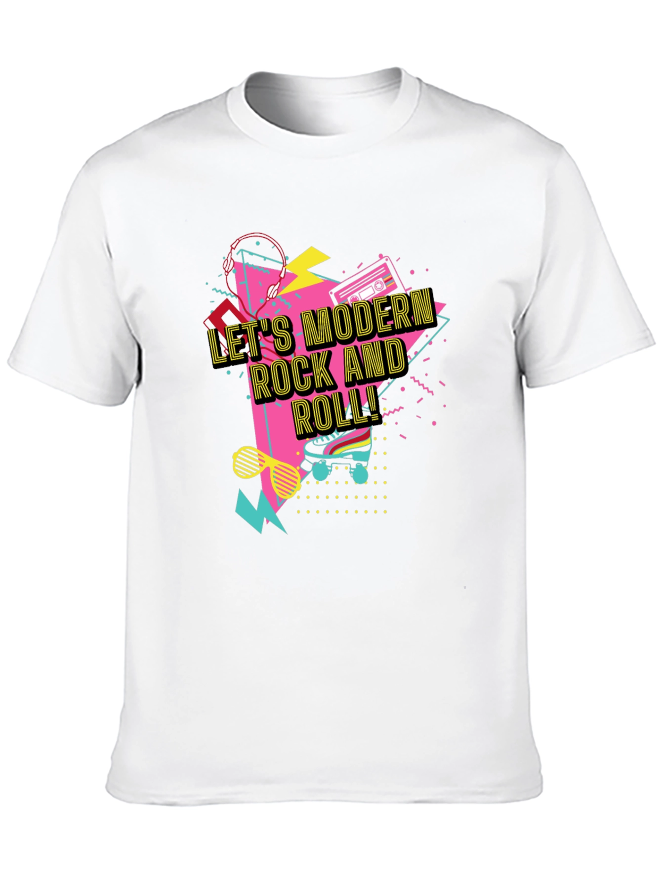 Retro Lets Modern Rock and Roll Black T-Shirt