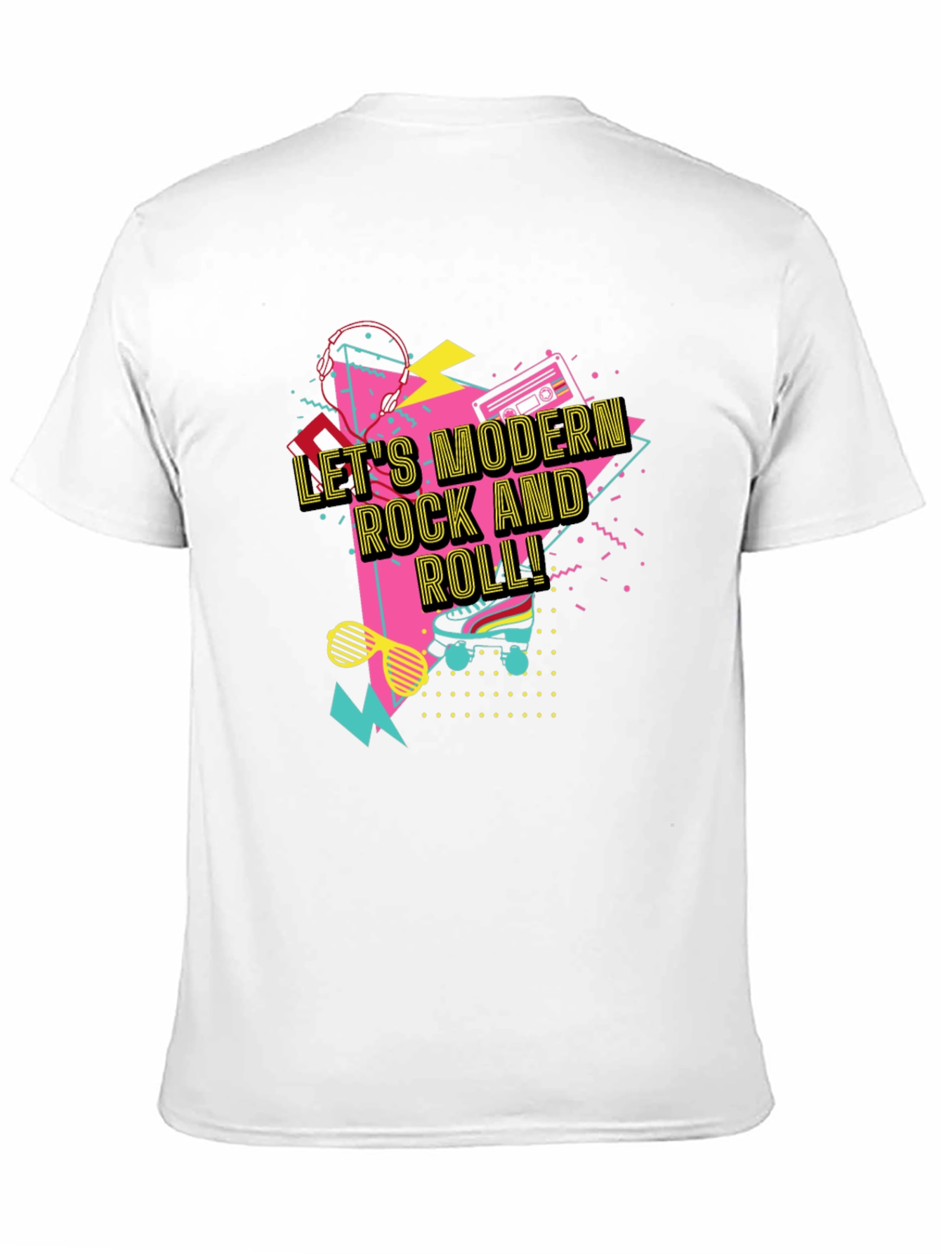 Retro Lets Modern Rock and Roll Black T-Shirt