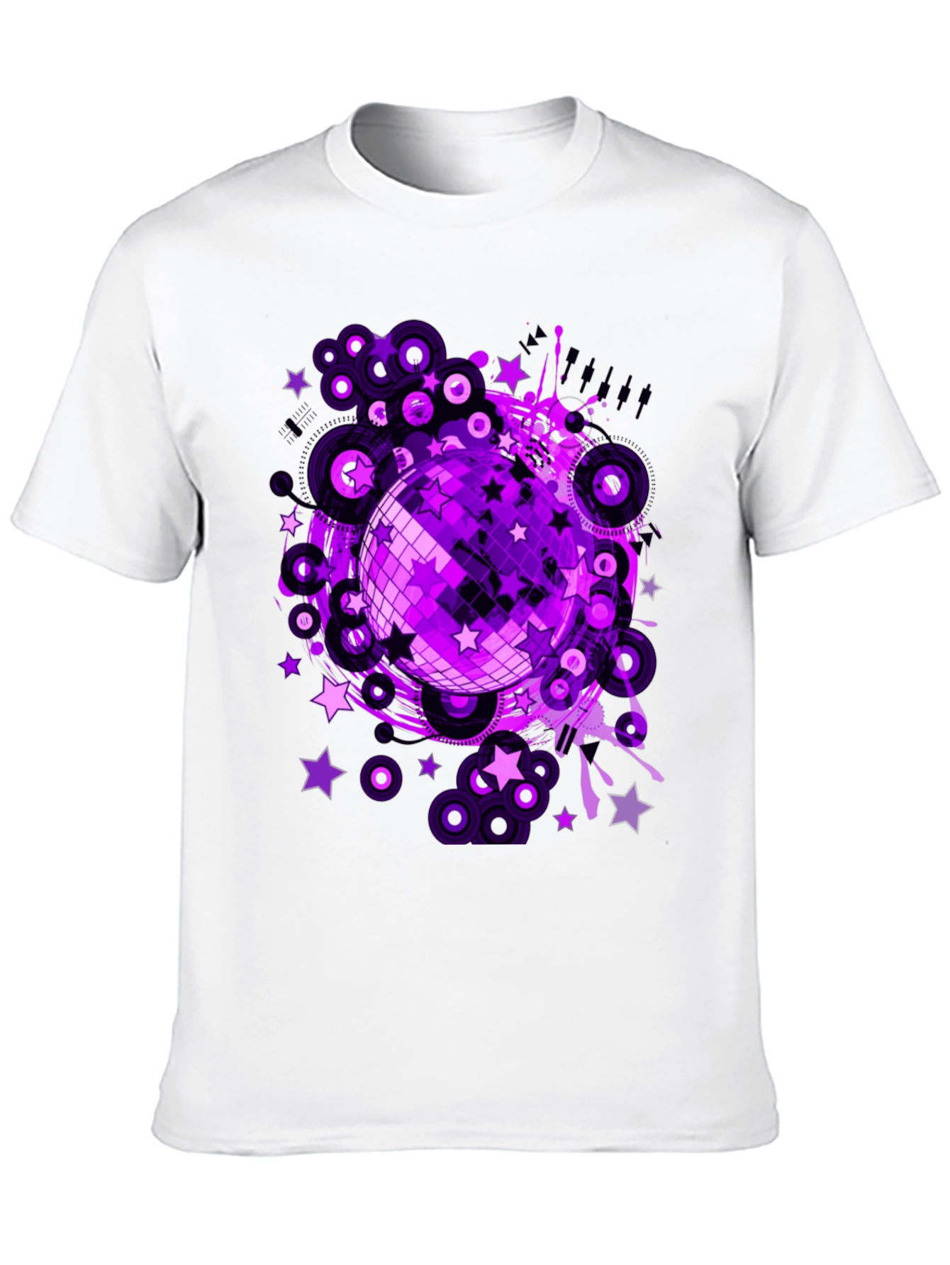 Purple Disco Ball Graphic T-Shirt