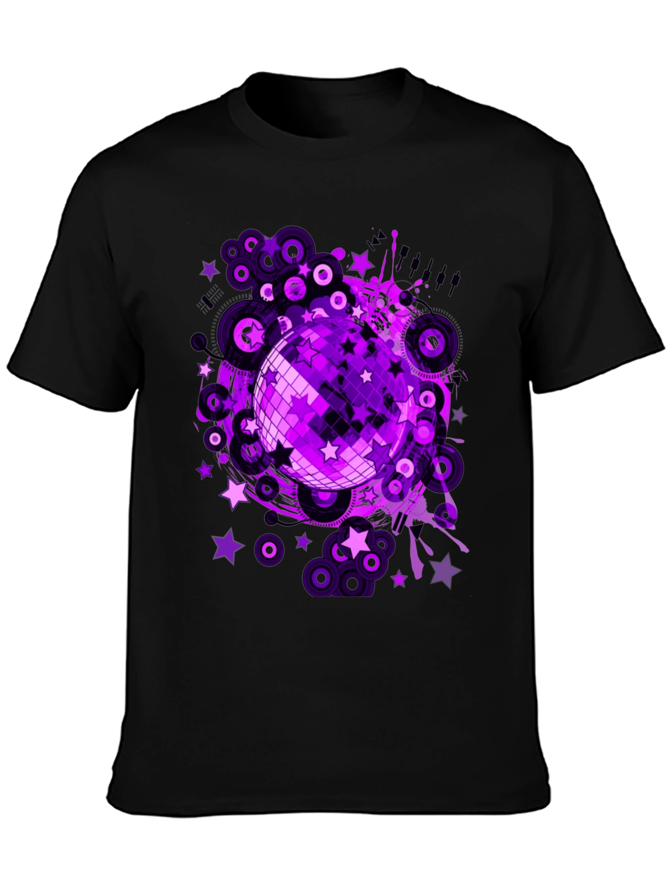Purple Disco Ball Graphic T-Shirt