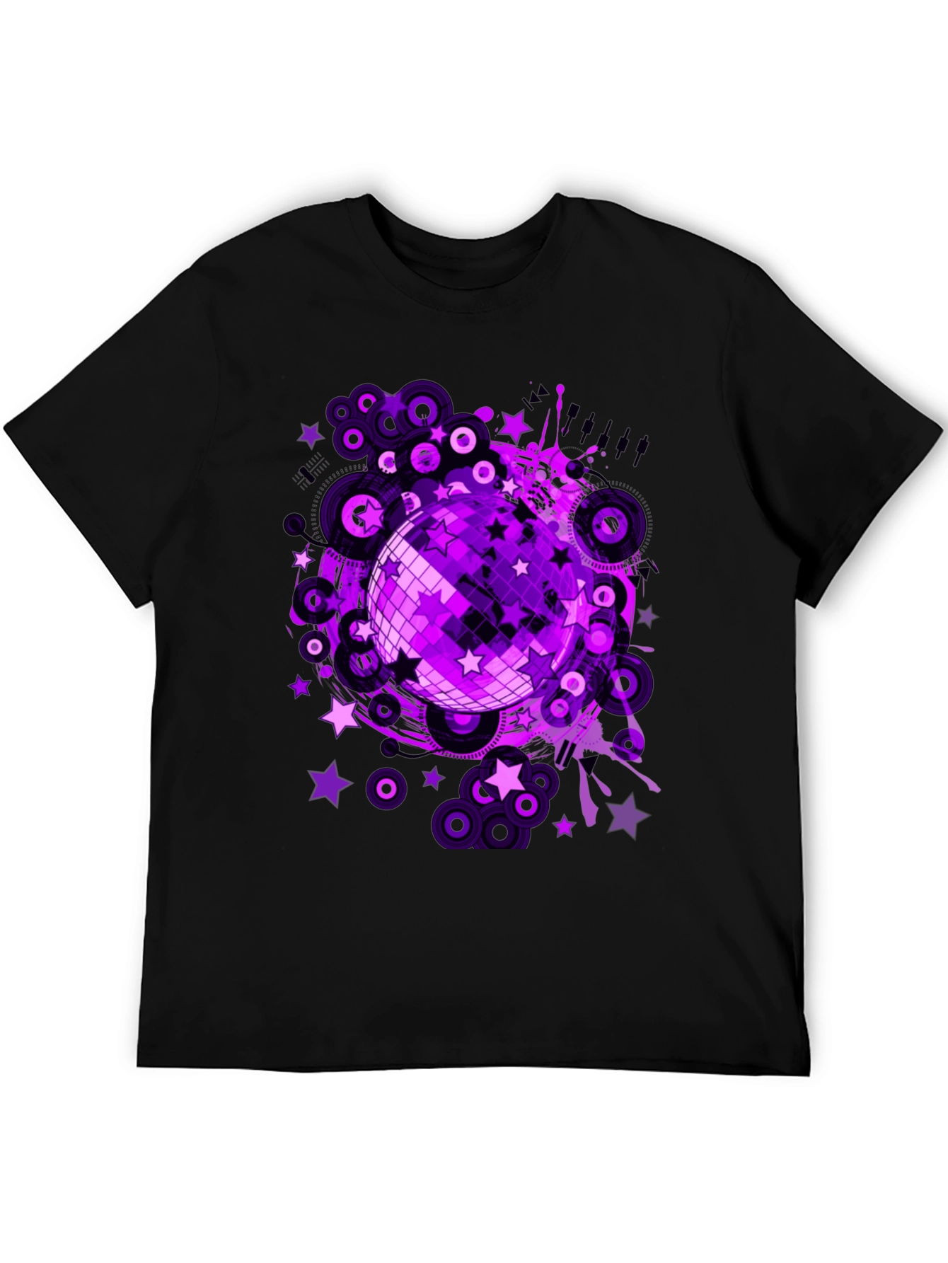 Purple Disco Ball Graphic T-Shirt