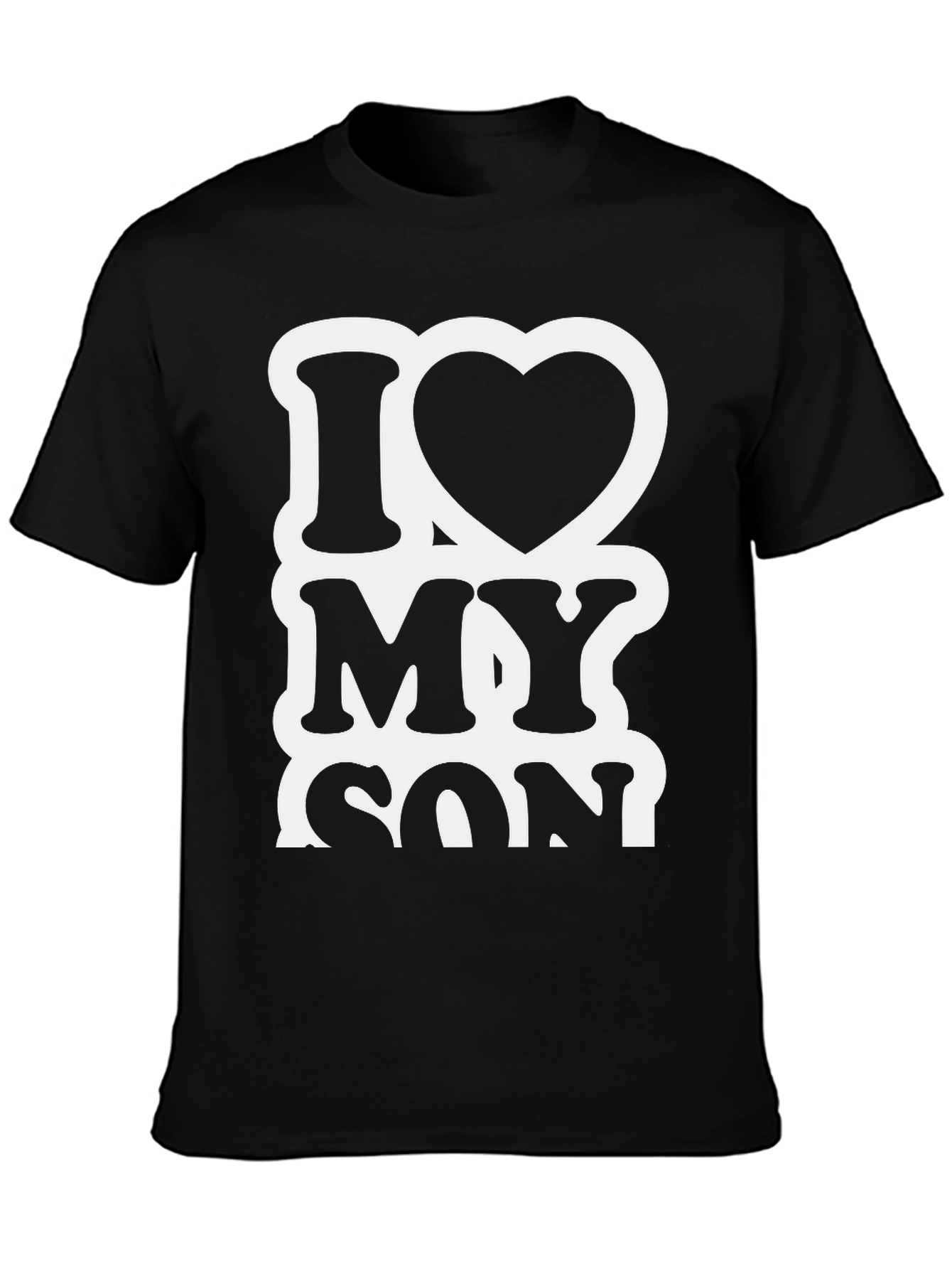 I Heart My Son Black Graphic T-Shirt
