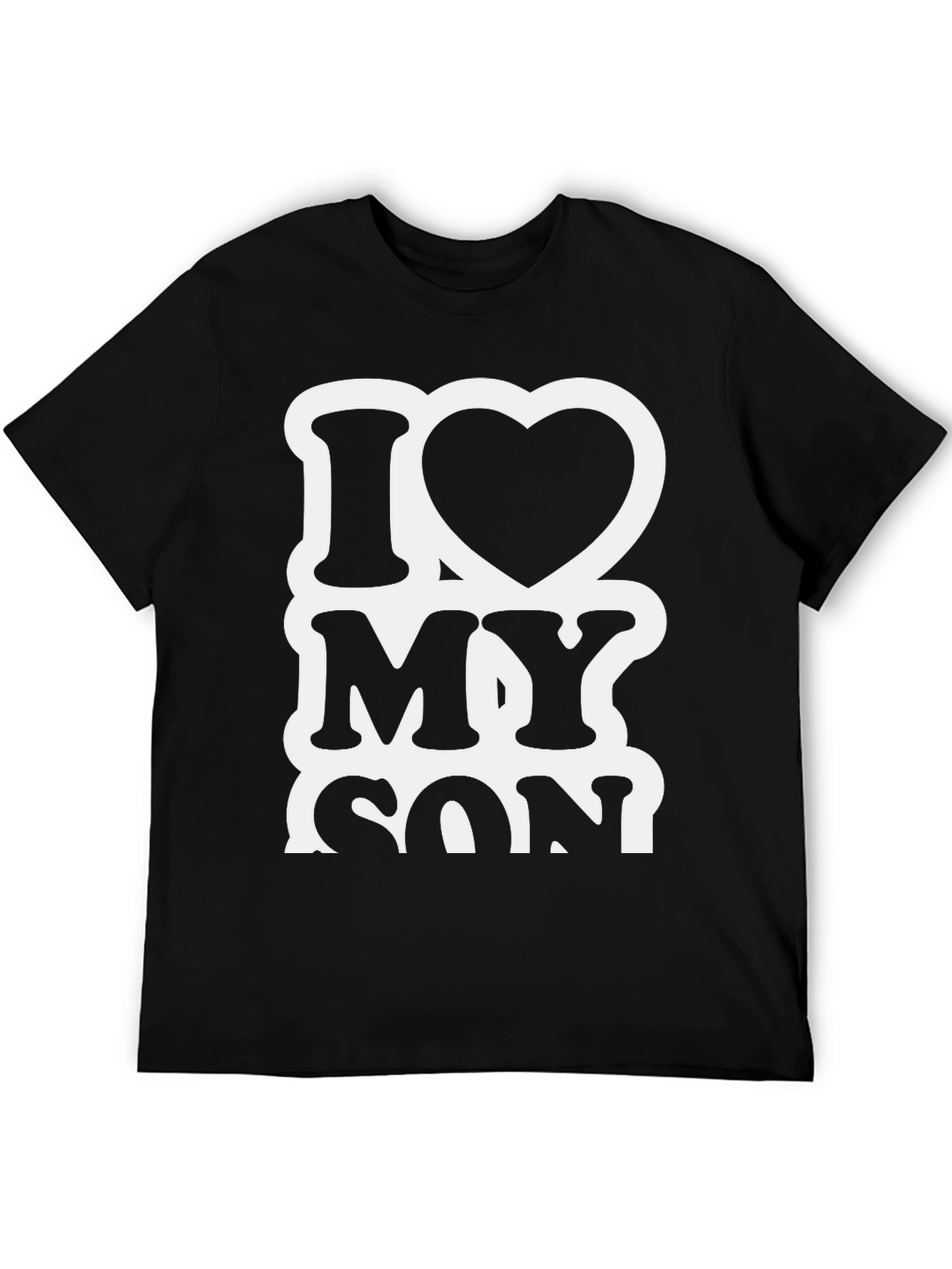 I Heart My Son Black Graphic T-Shirt