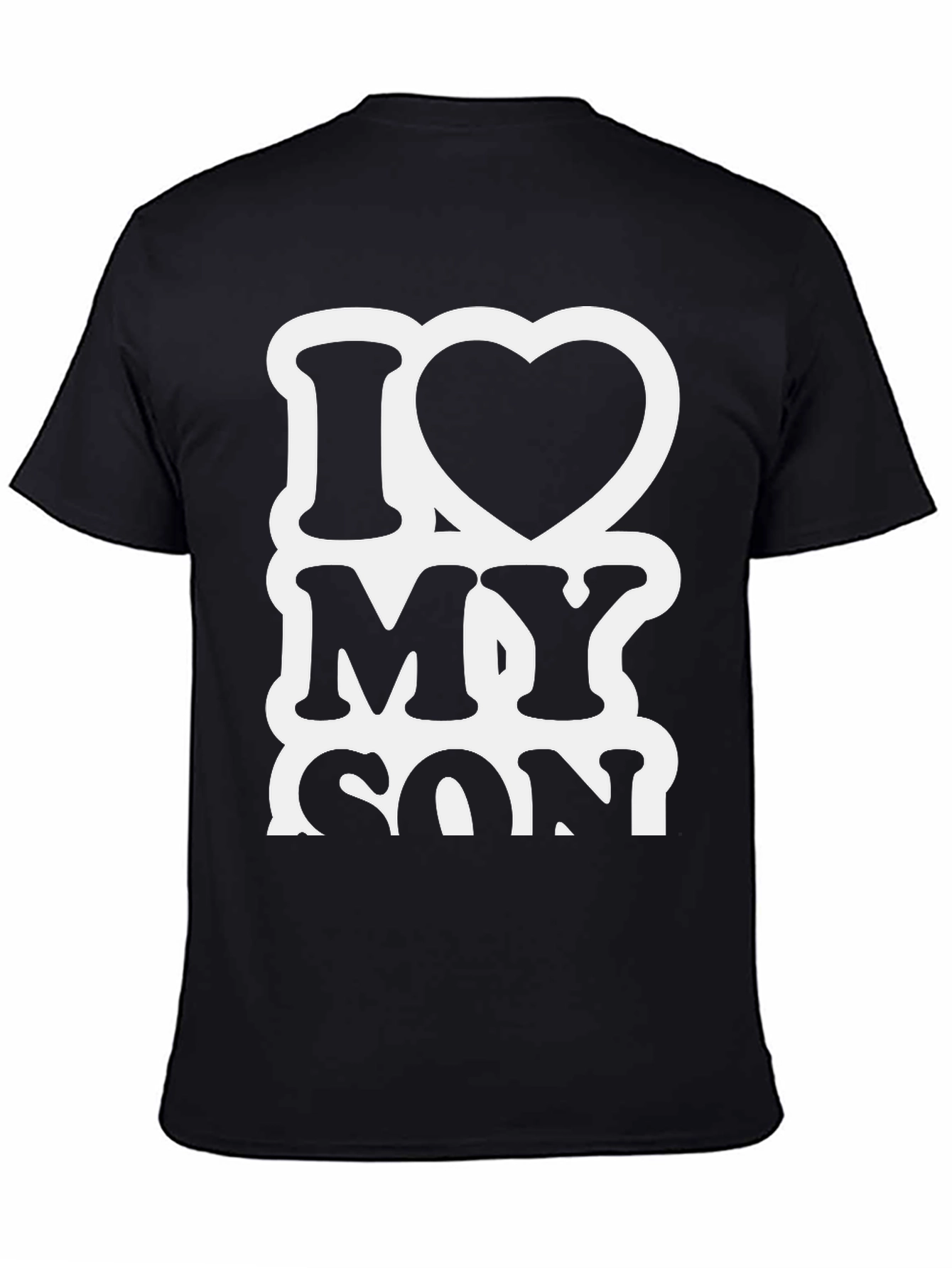 I Heart My Son Black Graphic T-Shirt