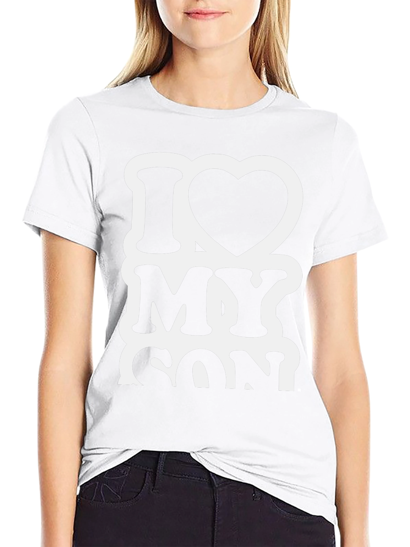 I Heart My Son Black Graphic T-Shirt