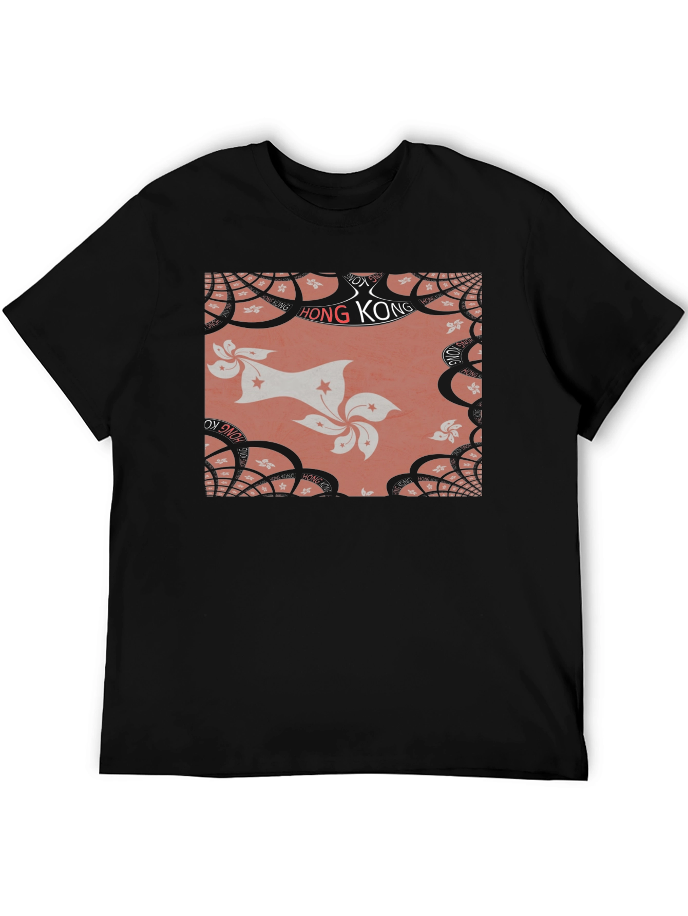 Hong Kong Flower T-Shirt - Stylish Black Tee