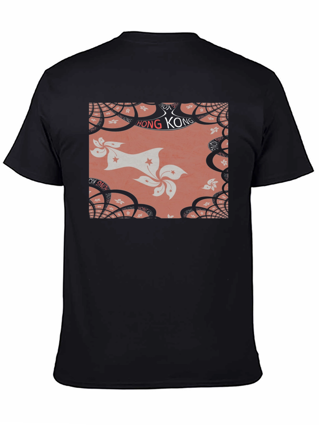 Hong Kong Flower T-Shirt - Stylish Black Tee