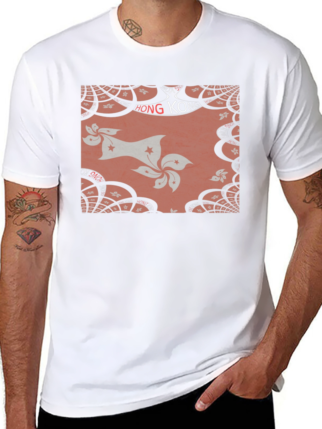 Hong Kong Flower T-Shirt - Stylish Black Tee