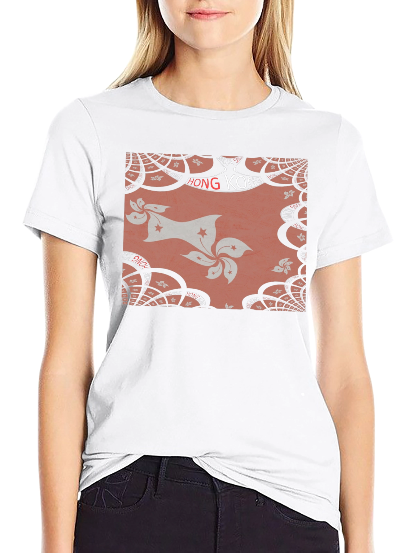 Hong Kong Flower T-Shirt - Stylish Black Tee