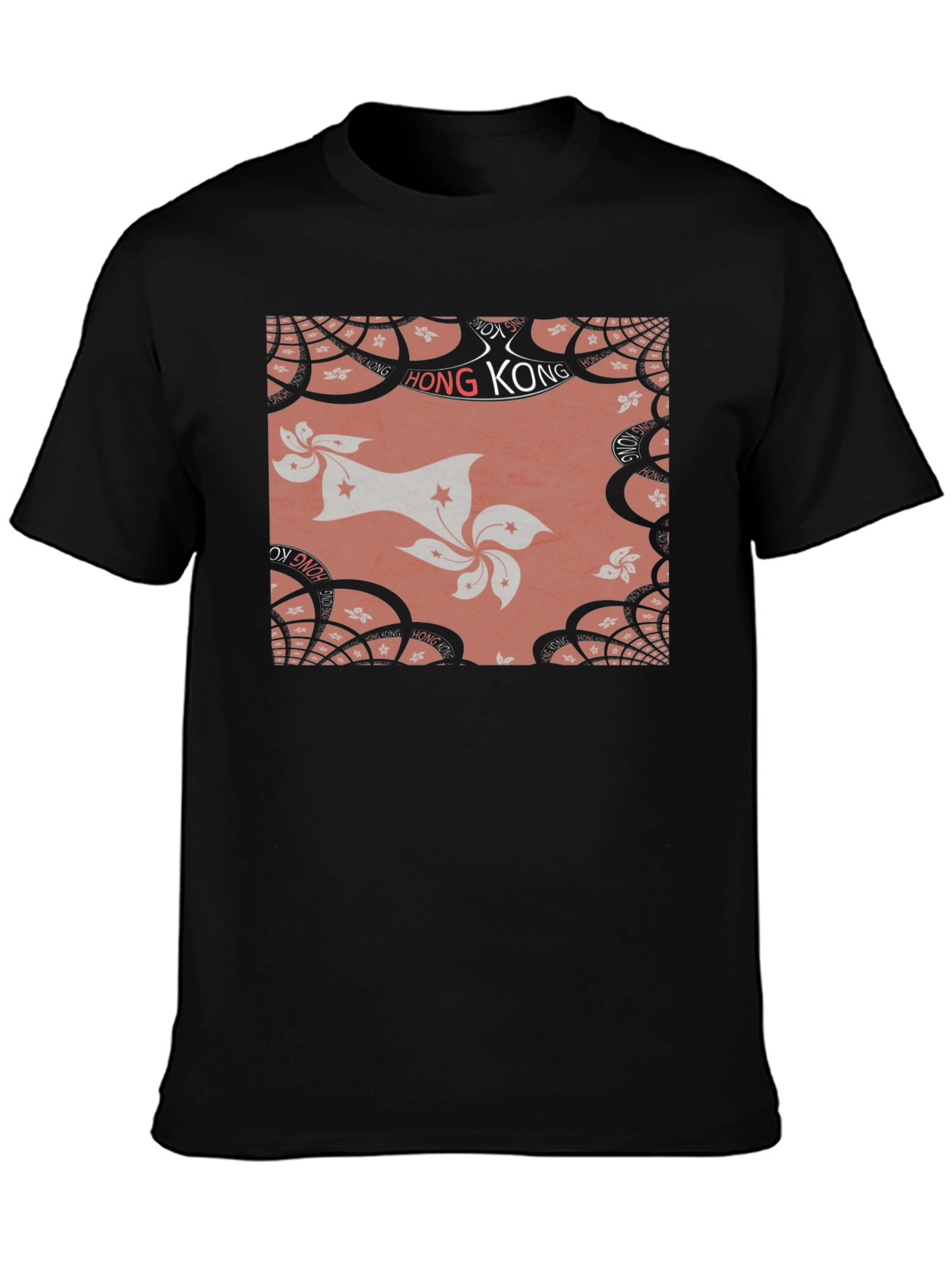 Hong Kong Flower T-Shirt - Stylish Black Tee