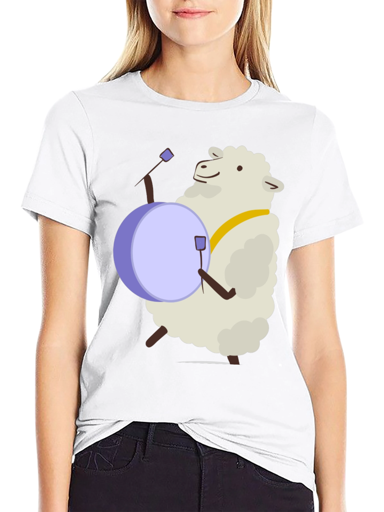 Sheep Drummer T-Shirt - Playful Graphic Tee