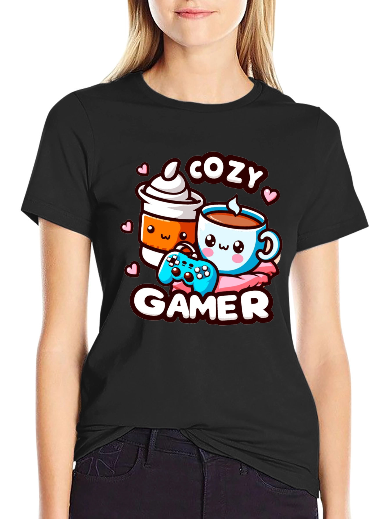 Cozy Gamer T-Shirt with Cute Graphic
