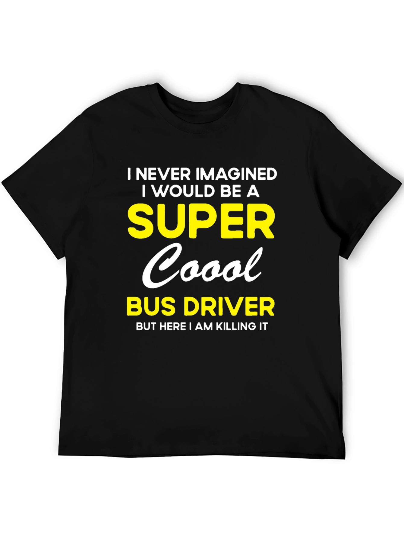 Super Cool Bus Driver Black Graphic T-Shirt