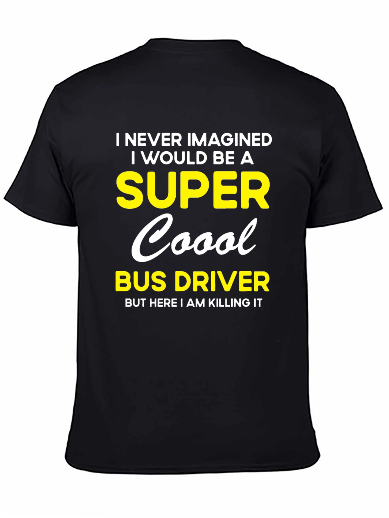 Super Cool Bus Driver Black Graphic T-Shirt