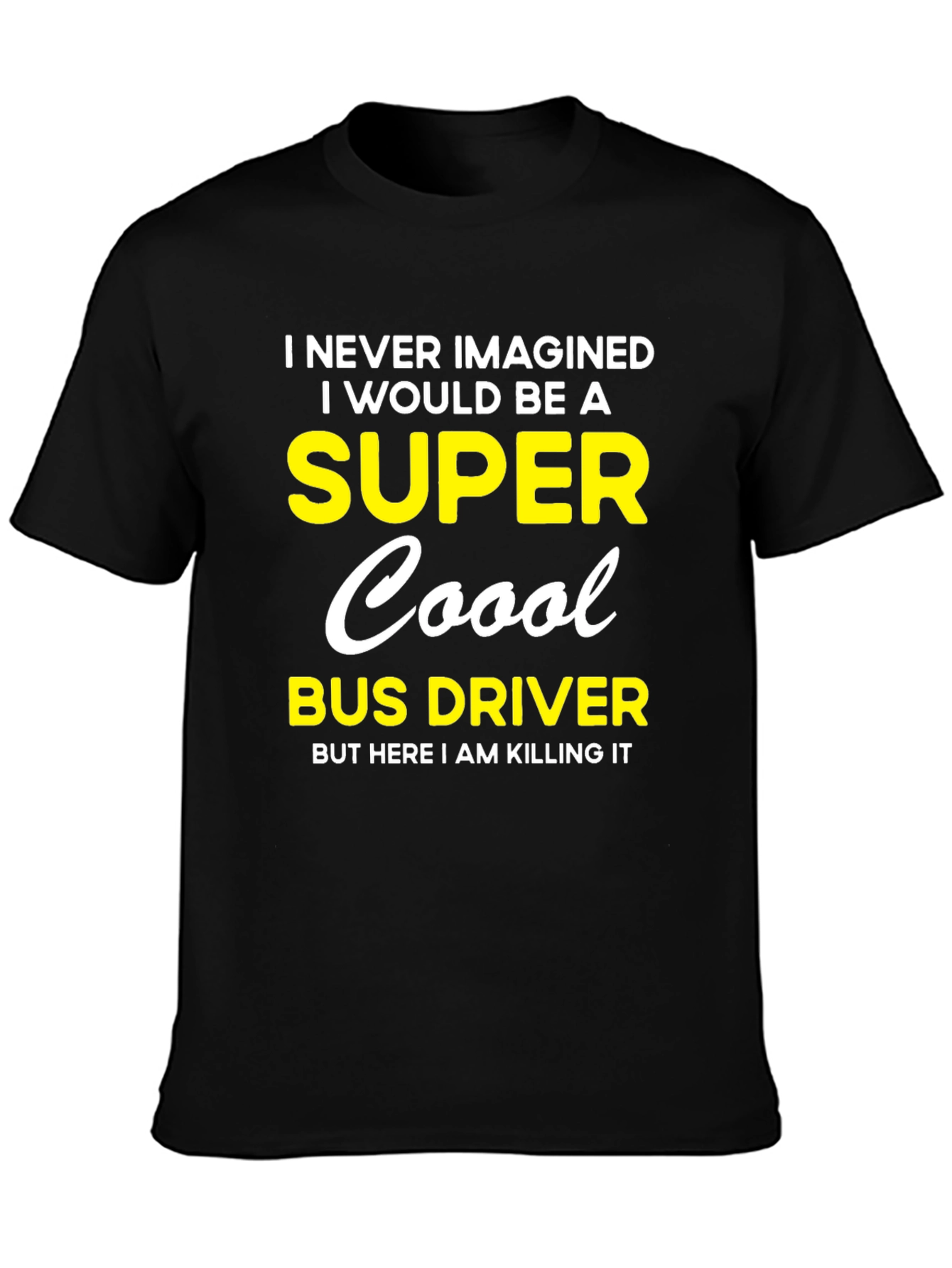 Super Cool Bus Driver Black Graphic T-Shirt