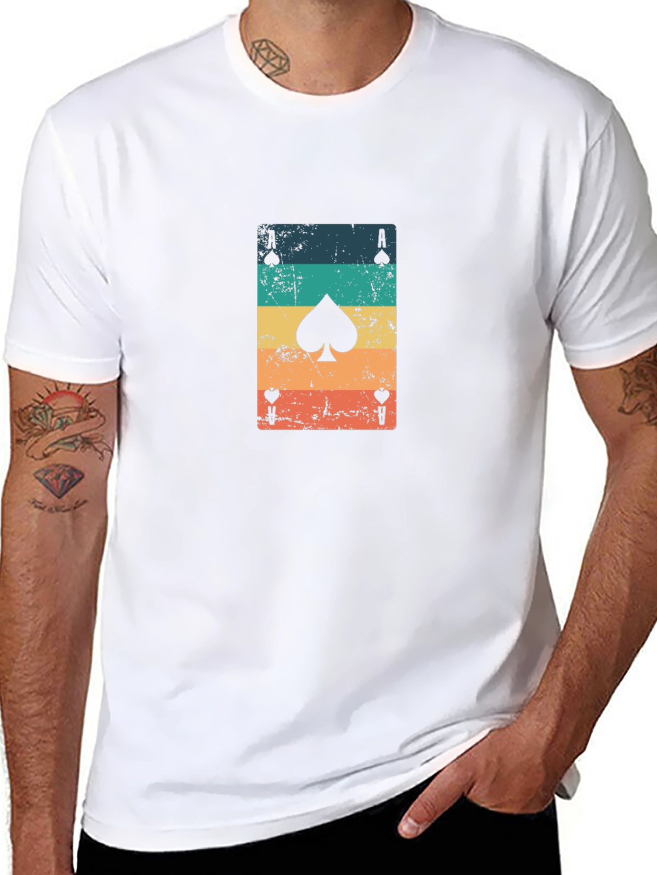 Ace of Spades Graphic Tee - Retro Card Design