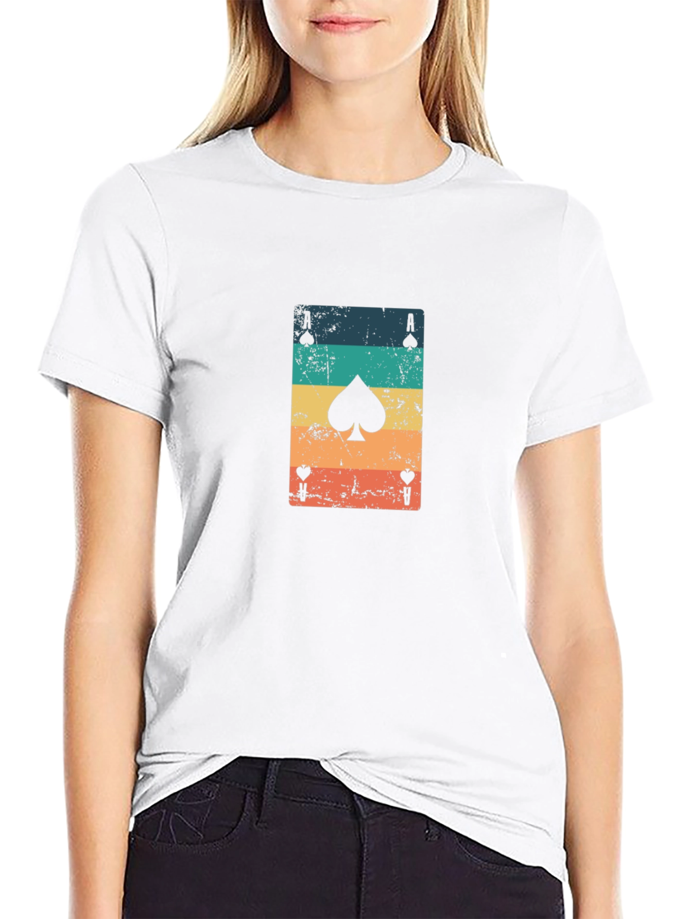 Ace of Spades Graphic Tee - Retro Card Design