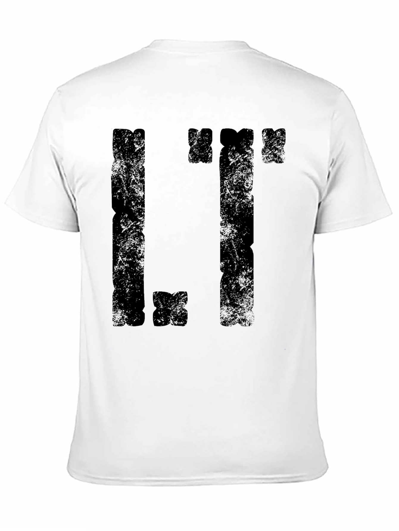 Distressed Tetris Style Black T-Shirt