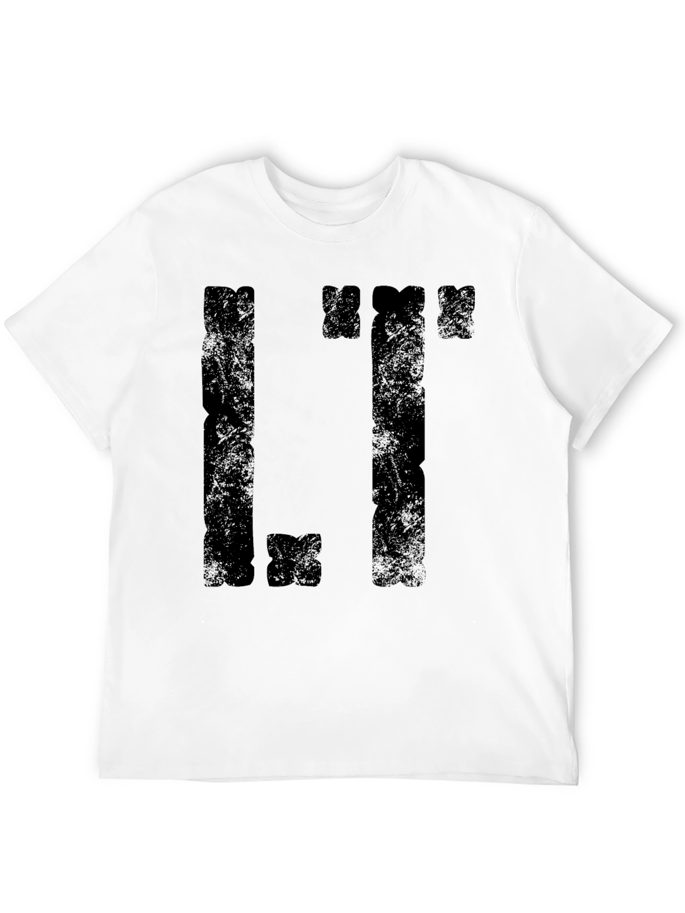 Distressed Tetris Style Black T-Shirt