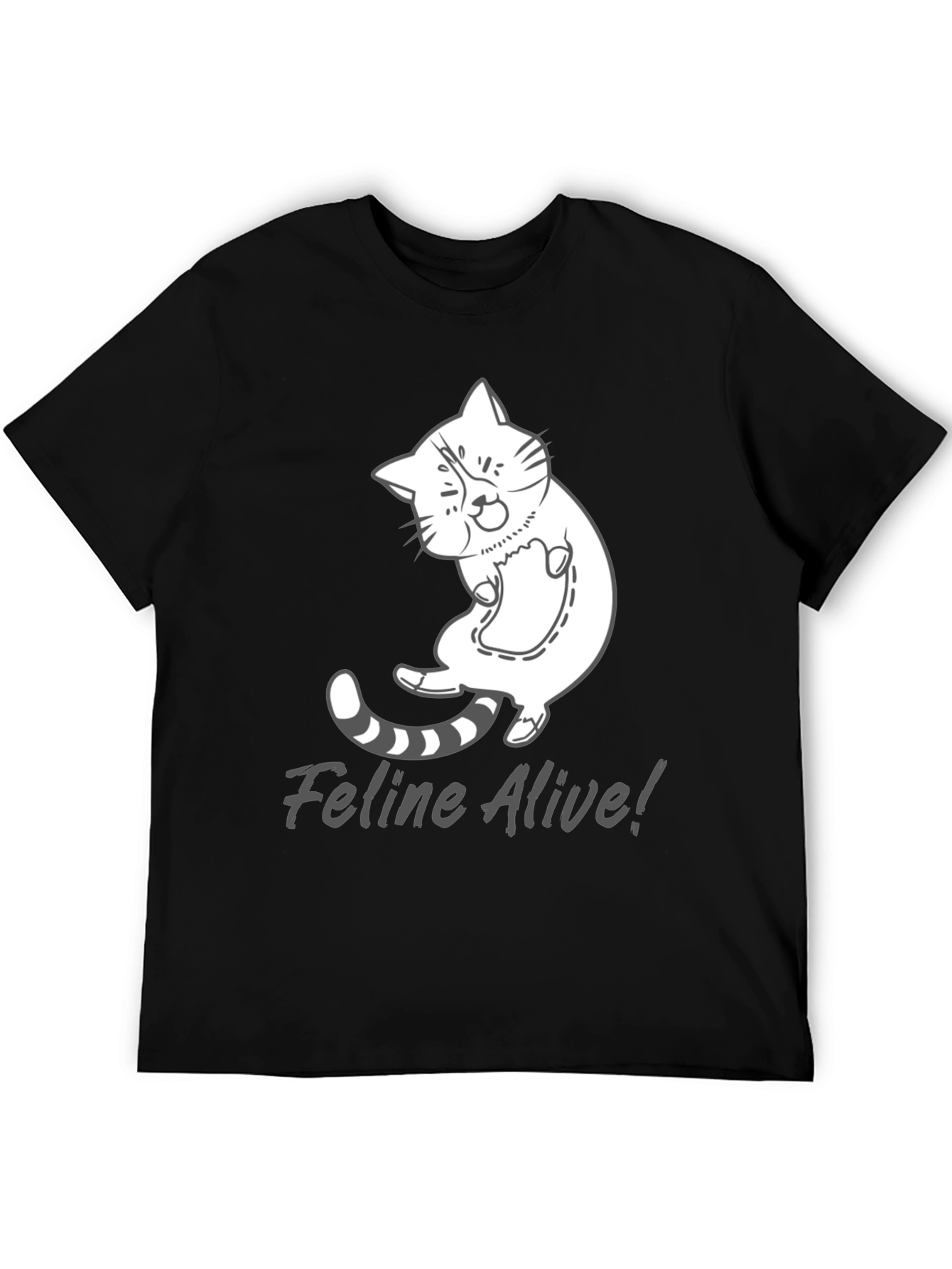 Feline Alive T-Shirt - Funny Cat Graphic Tee