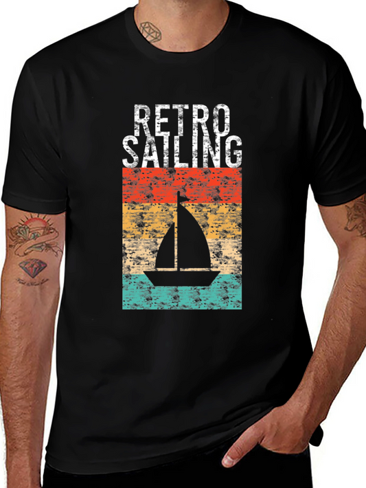 Retro Sailing Graphic Tee - Vintage Style Sailboat T-Shirt