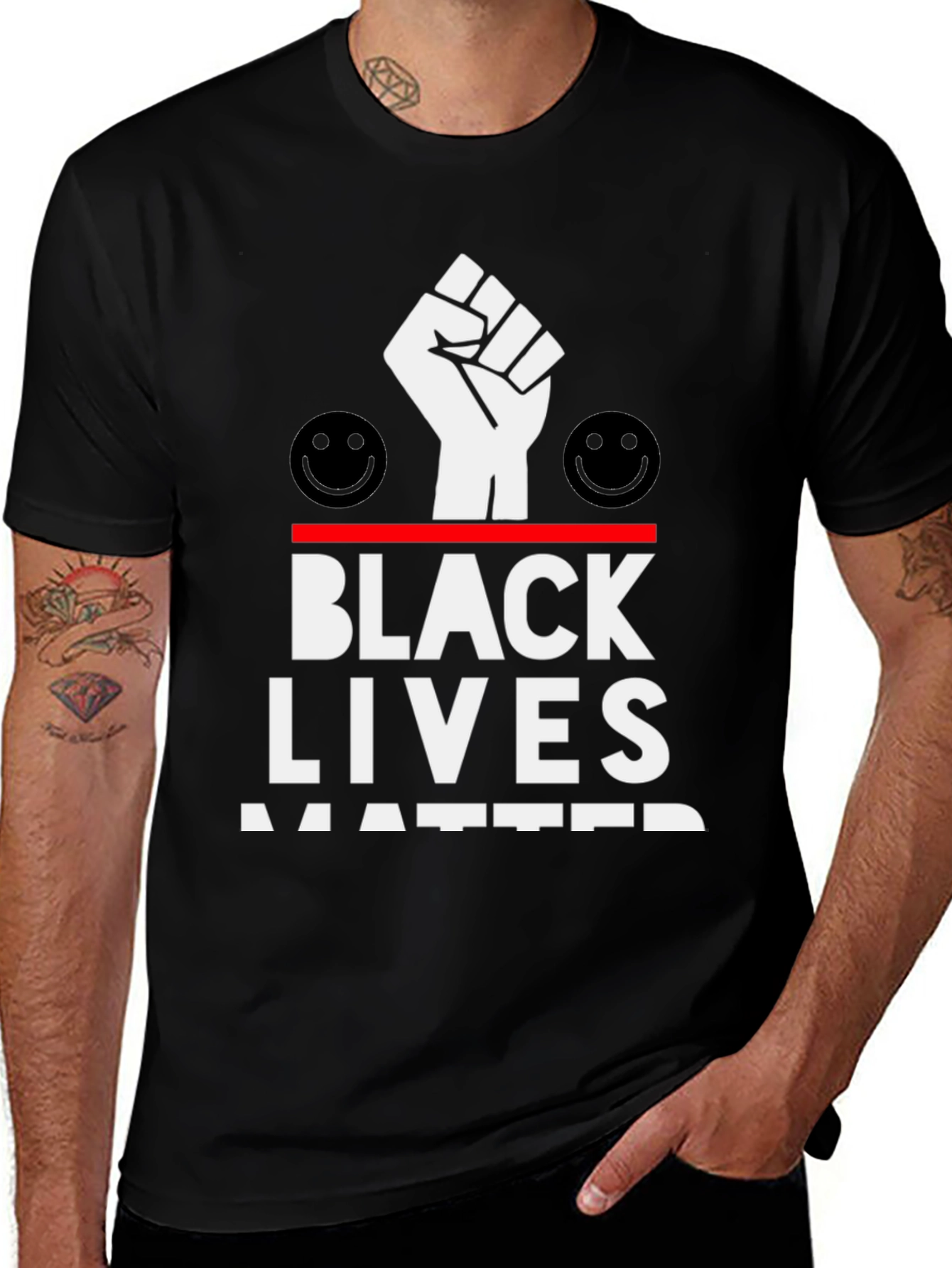 Black Lives Matter Graphic T-Shirt Black Mens Fashion