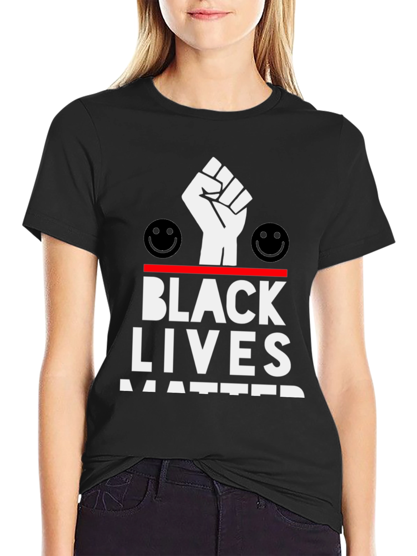 Black Lives Matter Graphic T-Shirt Black Mens Fashion