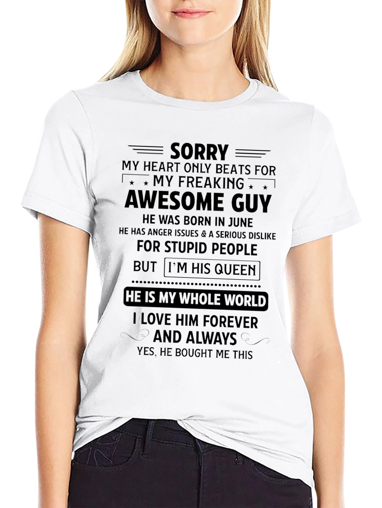 Sorry My Heart Beats Awesome Guy Black T-Shirt