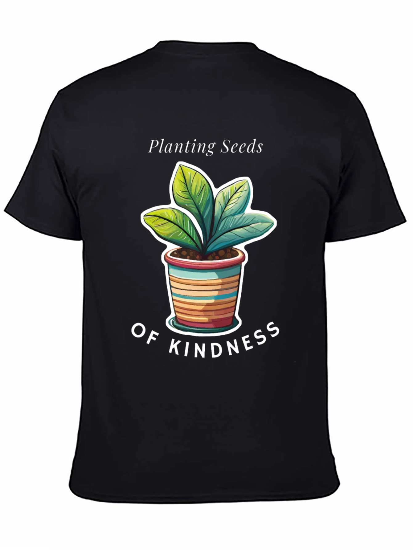 Planting Seeds of Kindness Black Graphic T-Shirt