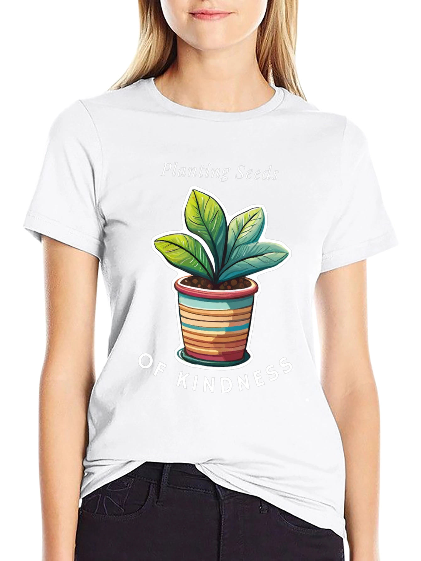 Planting Seeds of Kindness Black Graphic T-Shirt