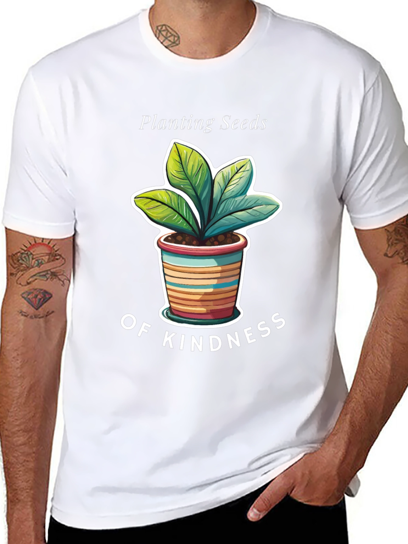 Planting Seeds of Kindness Black Graphic T-Shirt