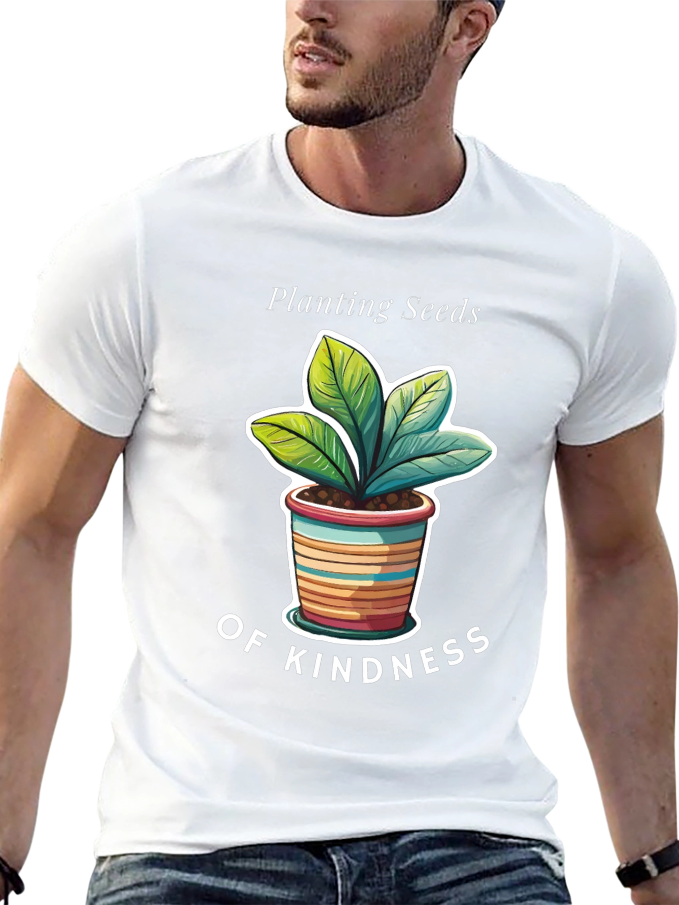 Planting Seeds of Kindness Black Graphic T-Shirt
