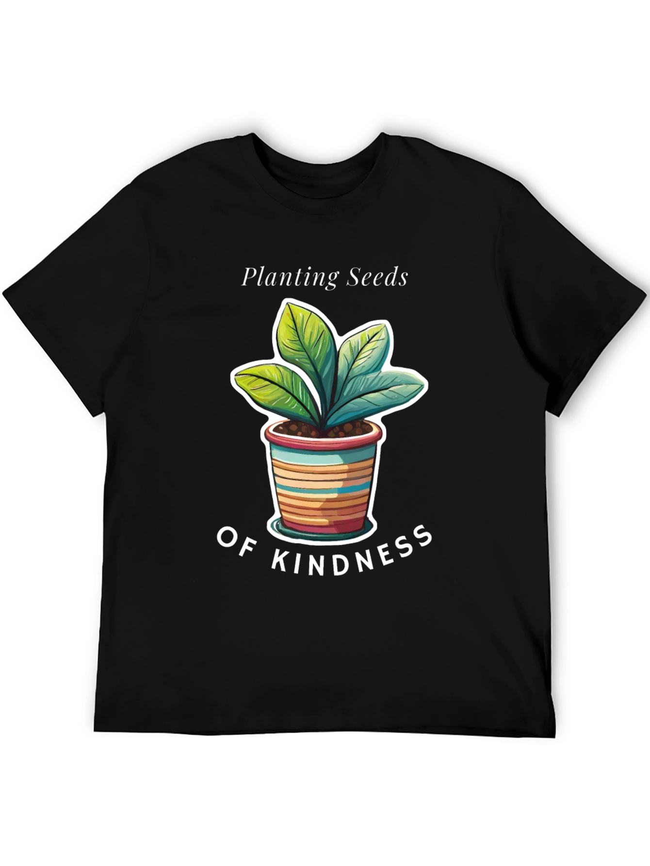 Planting Seeds of Kindness Black Graphic T-Shirt